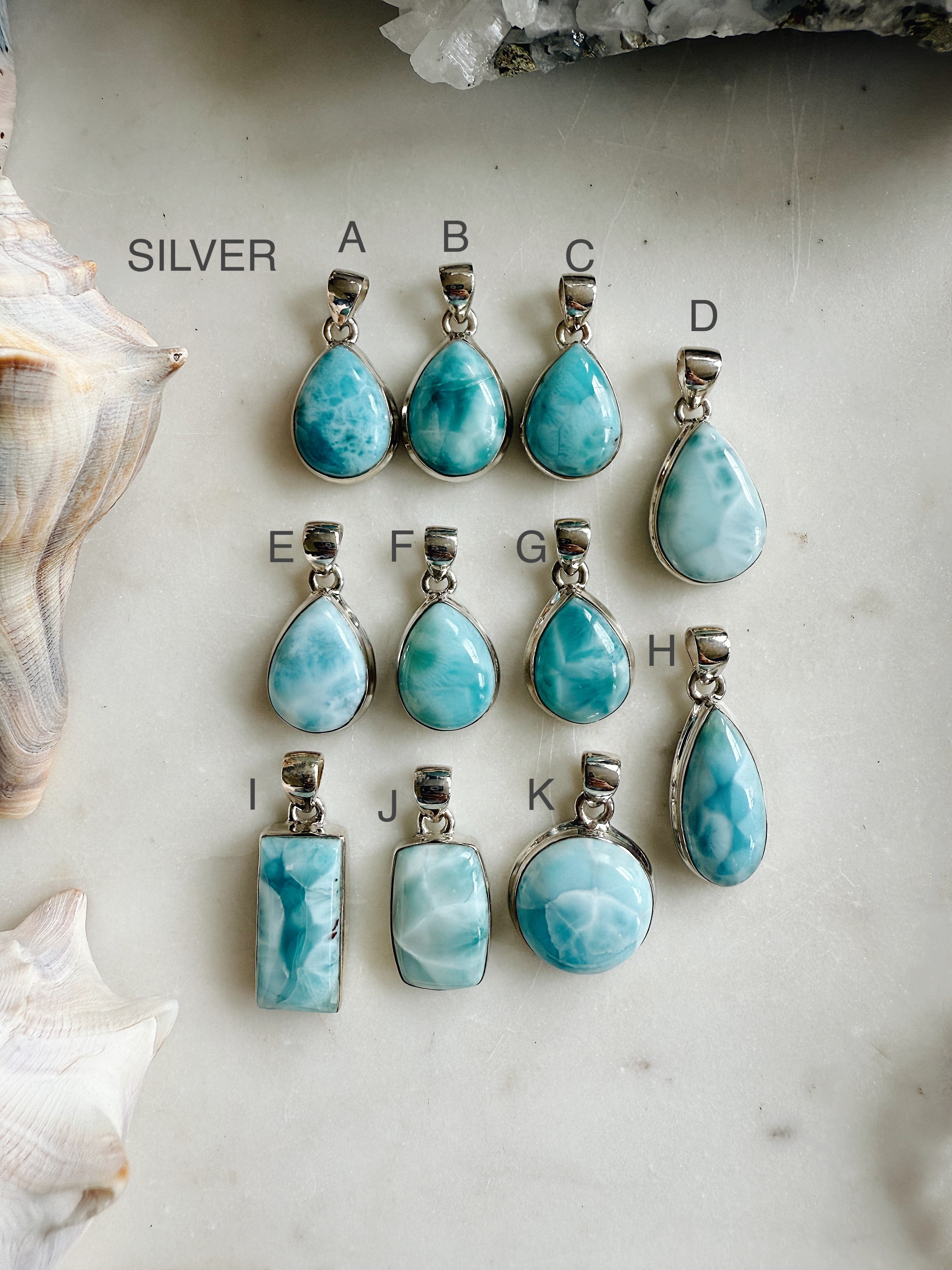 Larimar Pendants