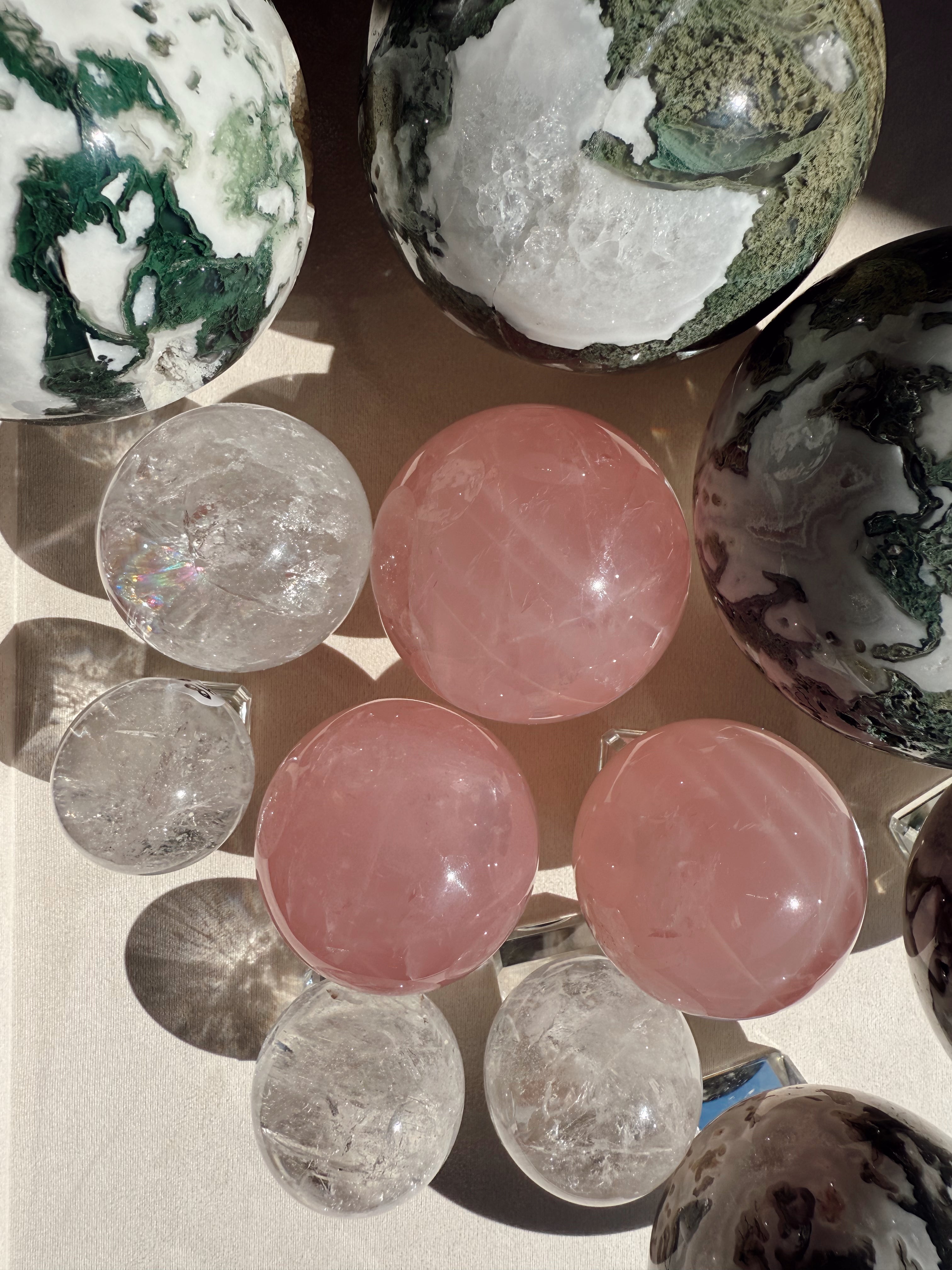 Star Rose Quartz Spheres