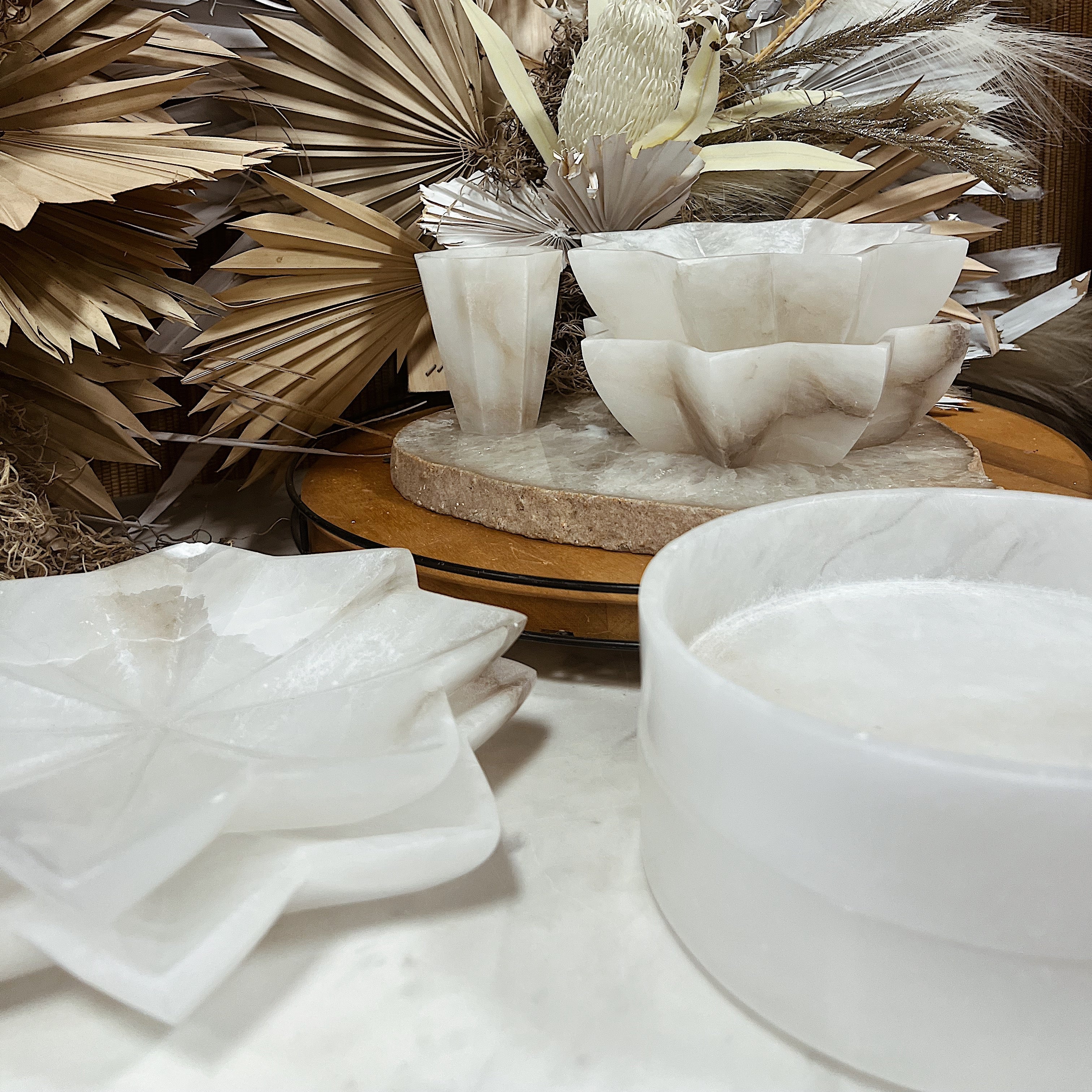 White Alabaster Bowls Wild Alabaster