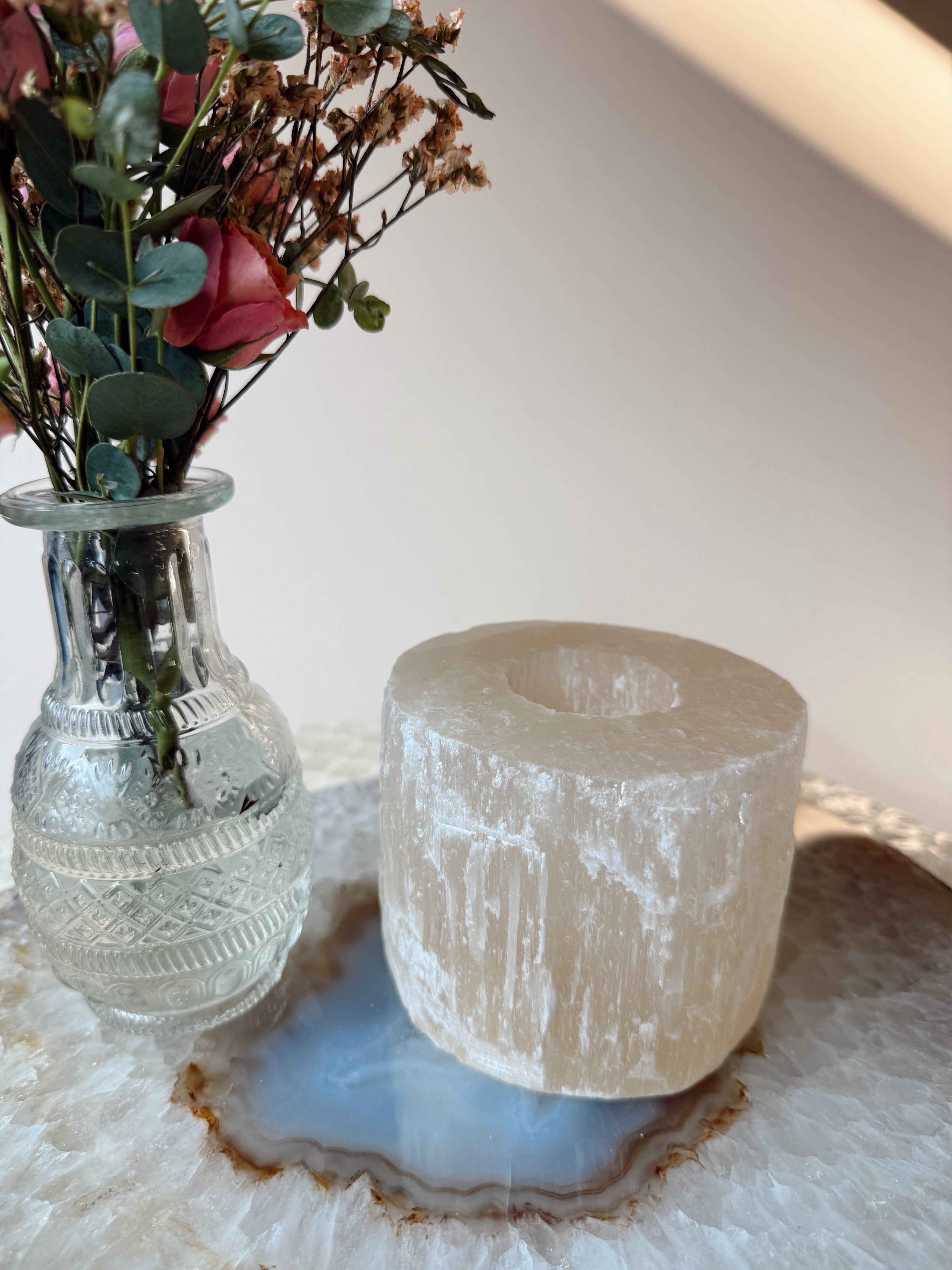 Canary Selenite Votive