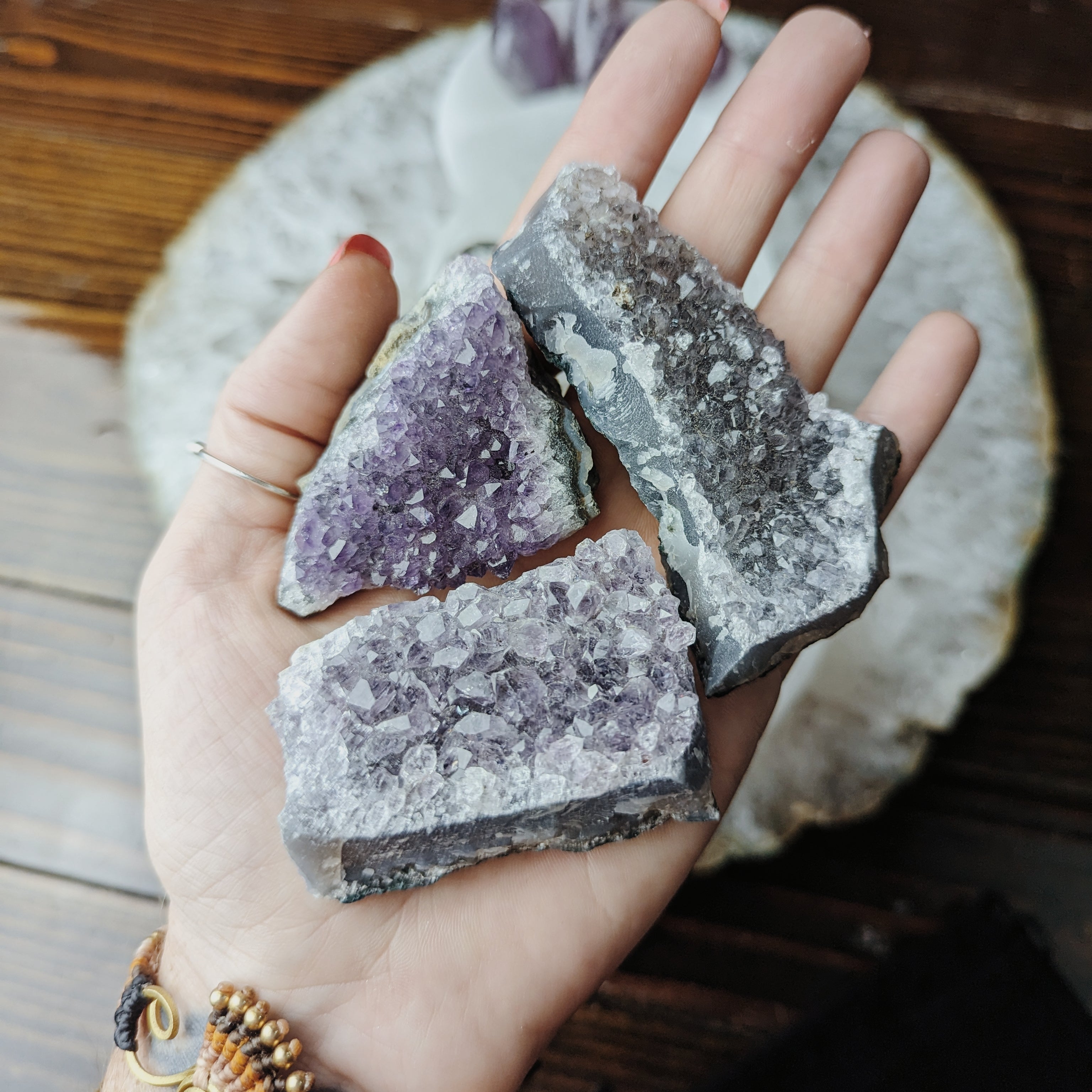 Intuitively Chosen Amethyst Tumble Bag (One Pound) Wild Alabaster