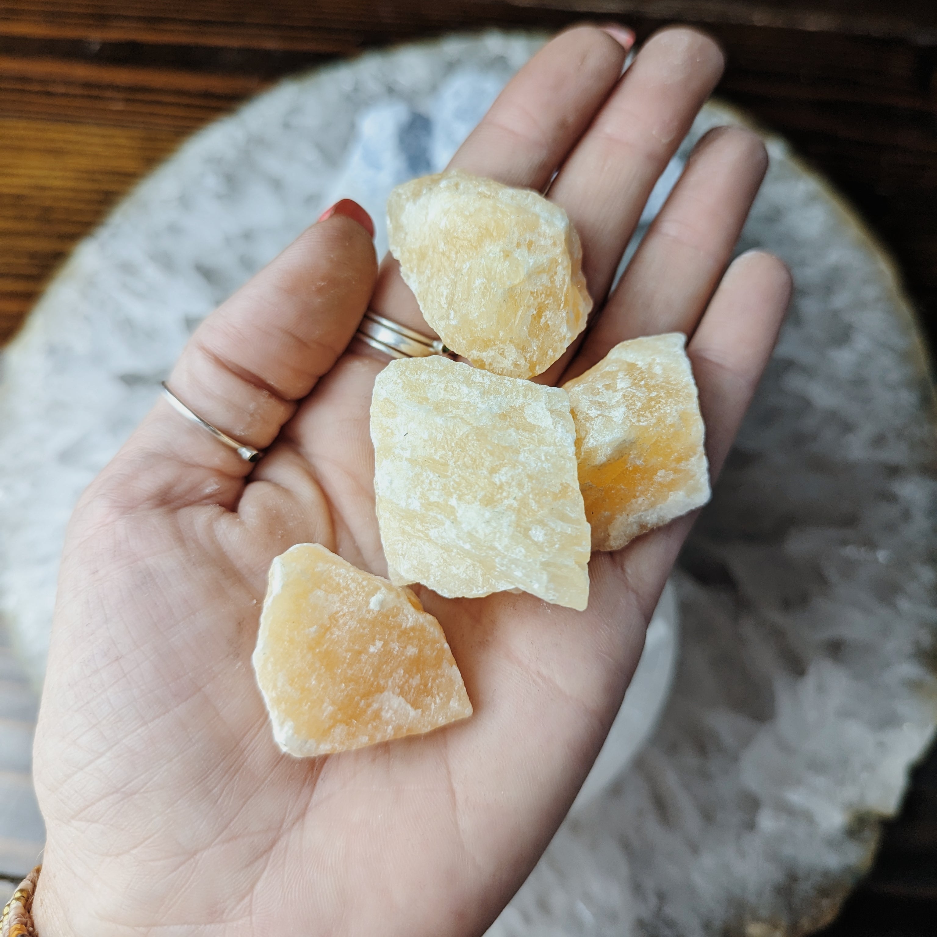 Intuitively Chosen Calcite Tumble 1 lb. Bag Wild Alabaster