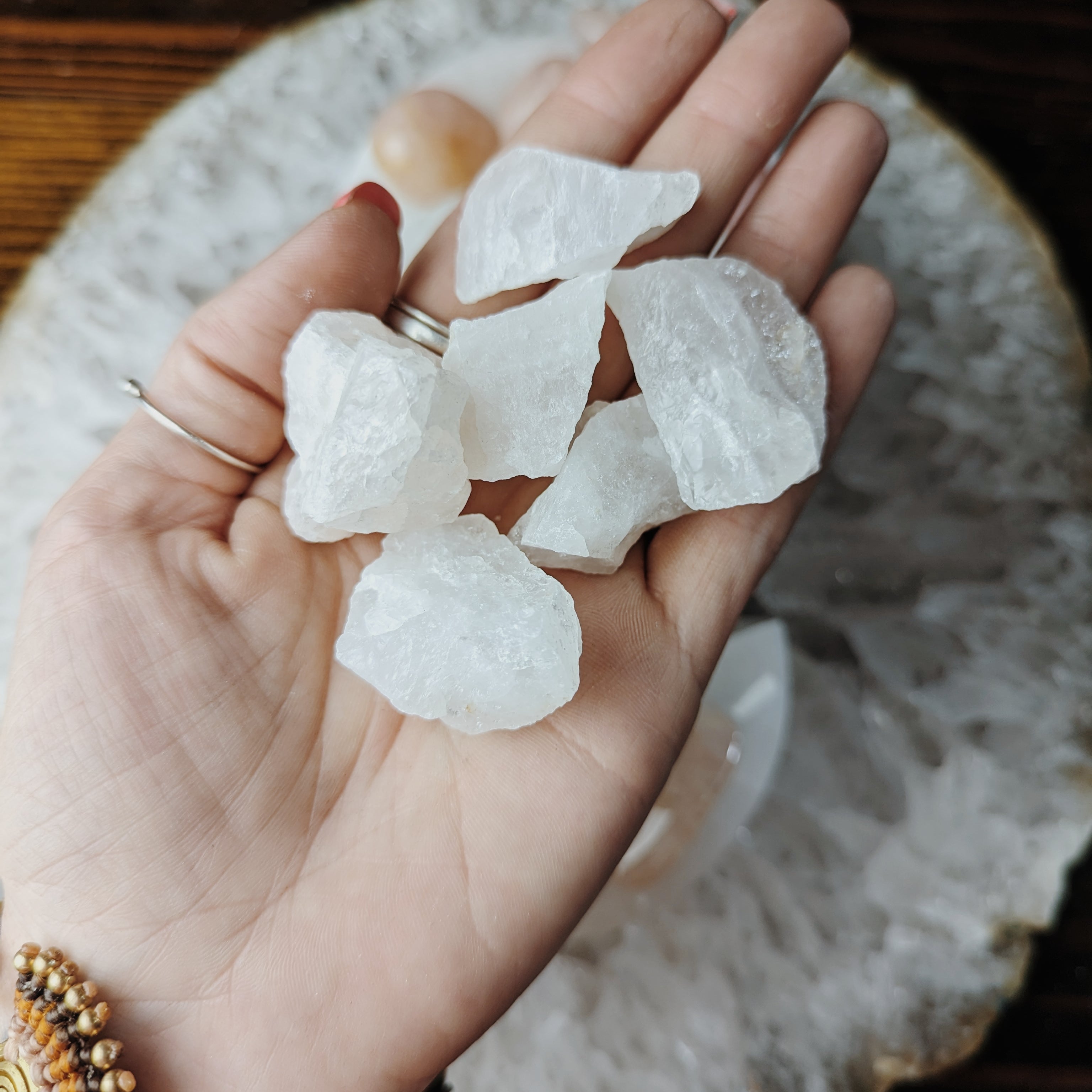 Intuitively Chosen Rose Quartz Tumble (Raw or Polished) 1 lb. Bag Wild Alabaster