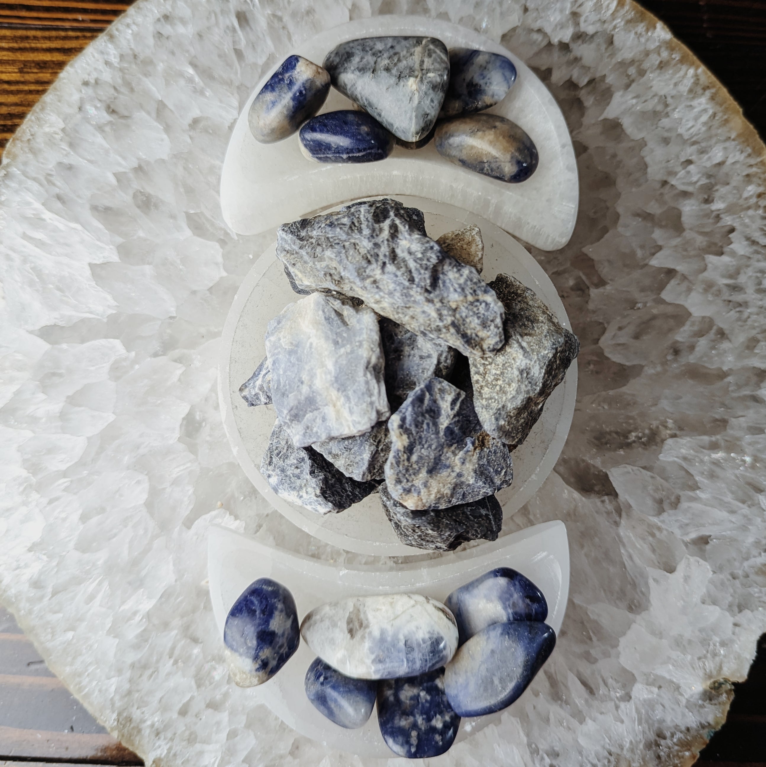 Intuitively Chosen Sodalite Tumble (Polished or Raw) 1 lb. Bag Wild Alabaster