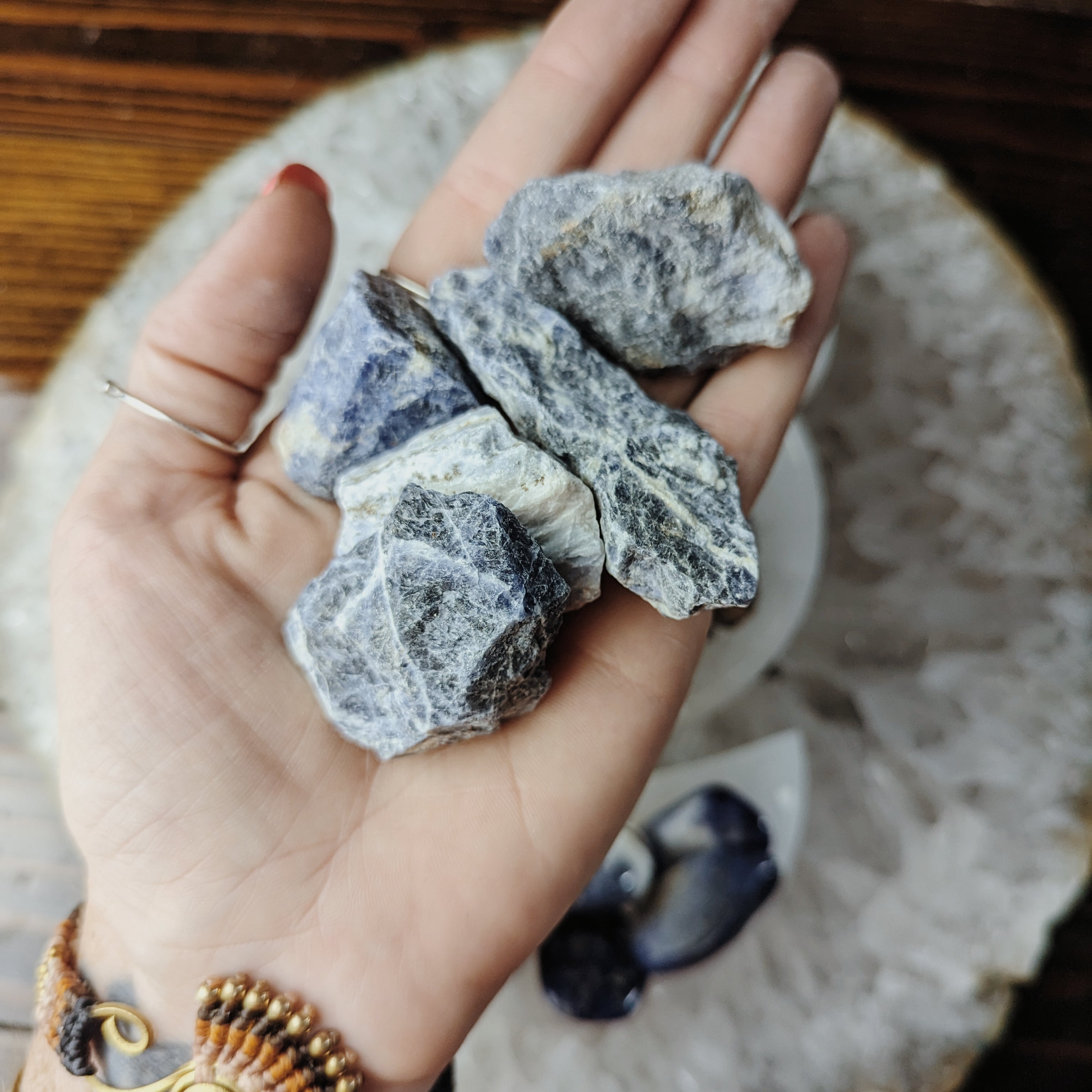 Intuitively Chosen Sodalite Tumble (Polished or Raw) 1 lb. Bag Wild Alabaster