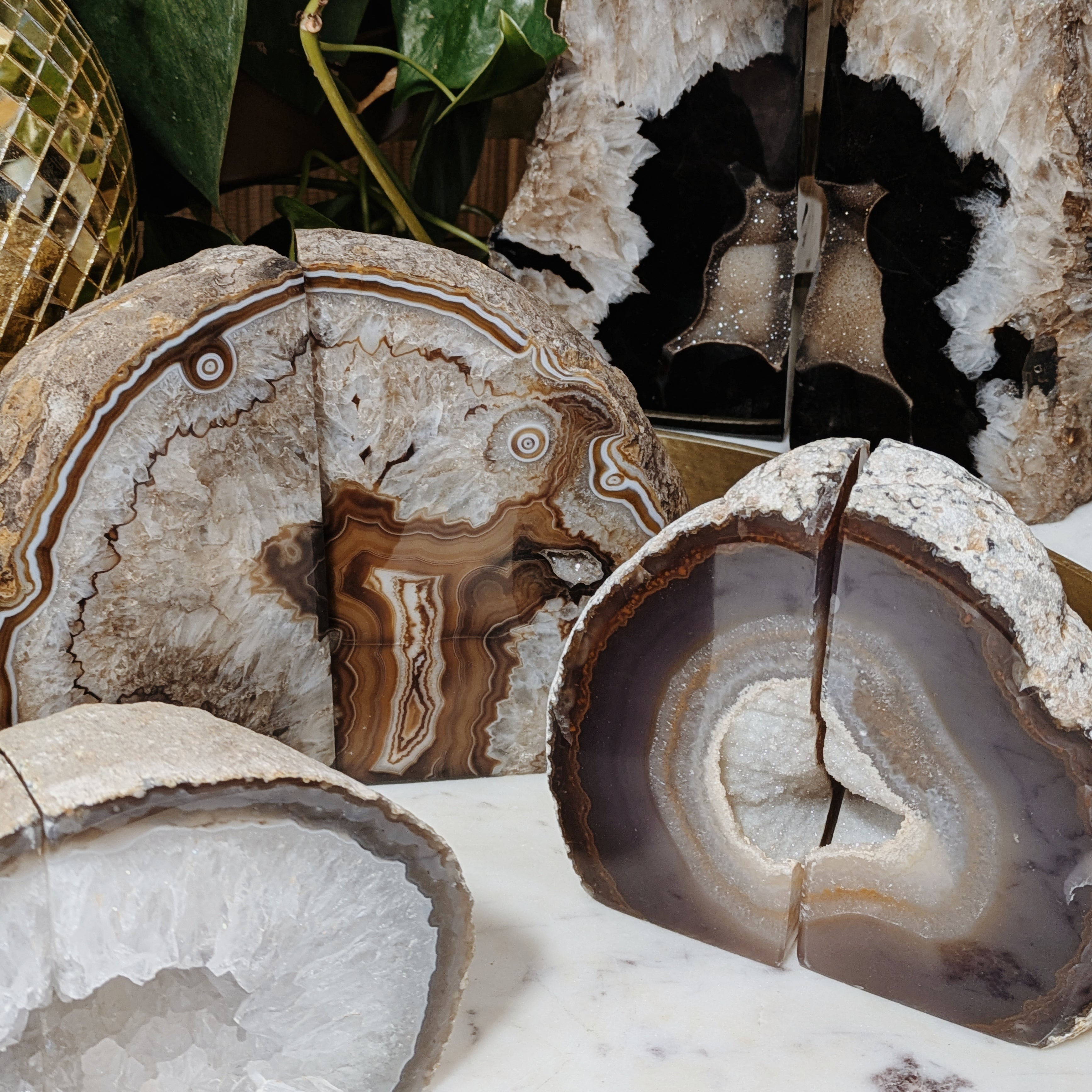 Agate Bookends Wild Alabaster