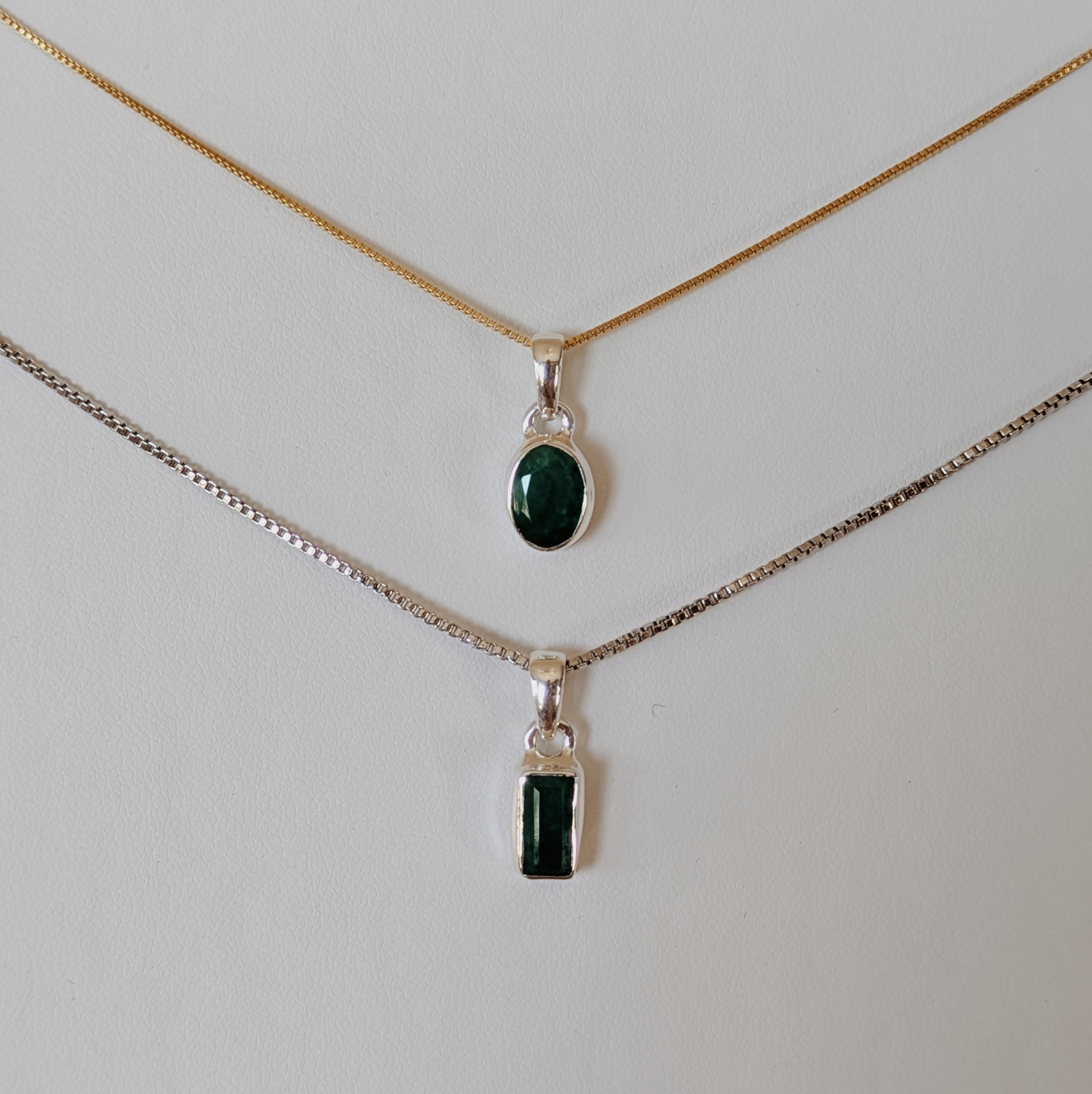 Faceted Emerald Pendants | Silver Wild Alabaster