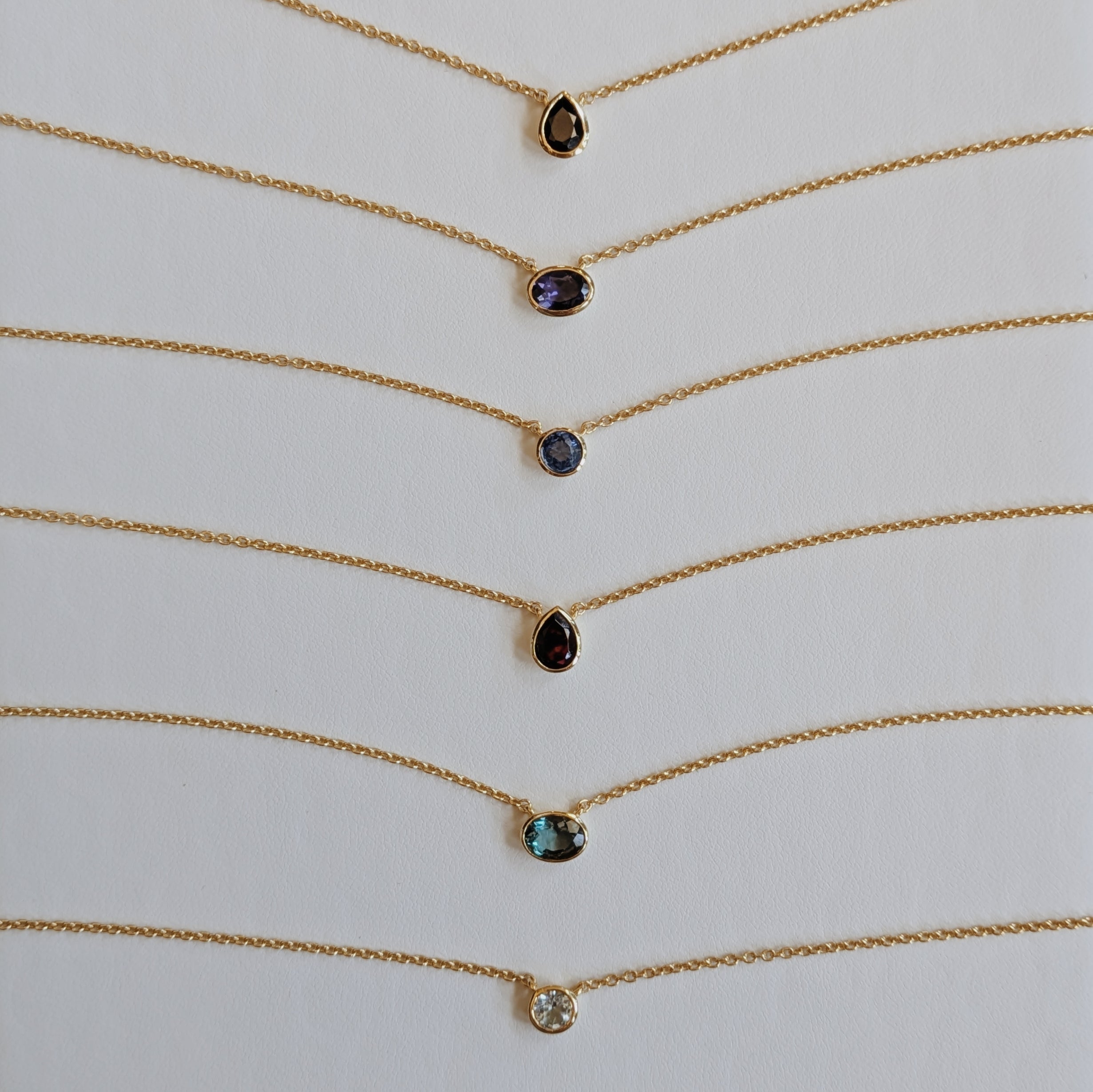 Dainty Faceted Gemstone Pendant Necklaces | Gold Wild Alabaster