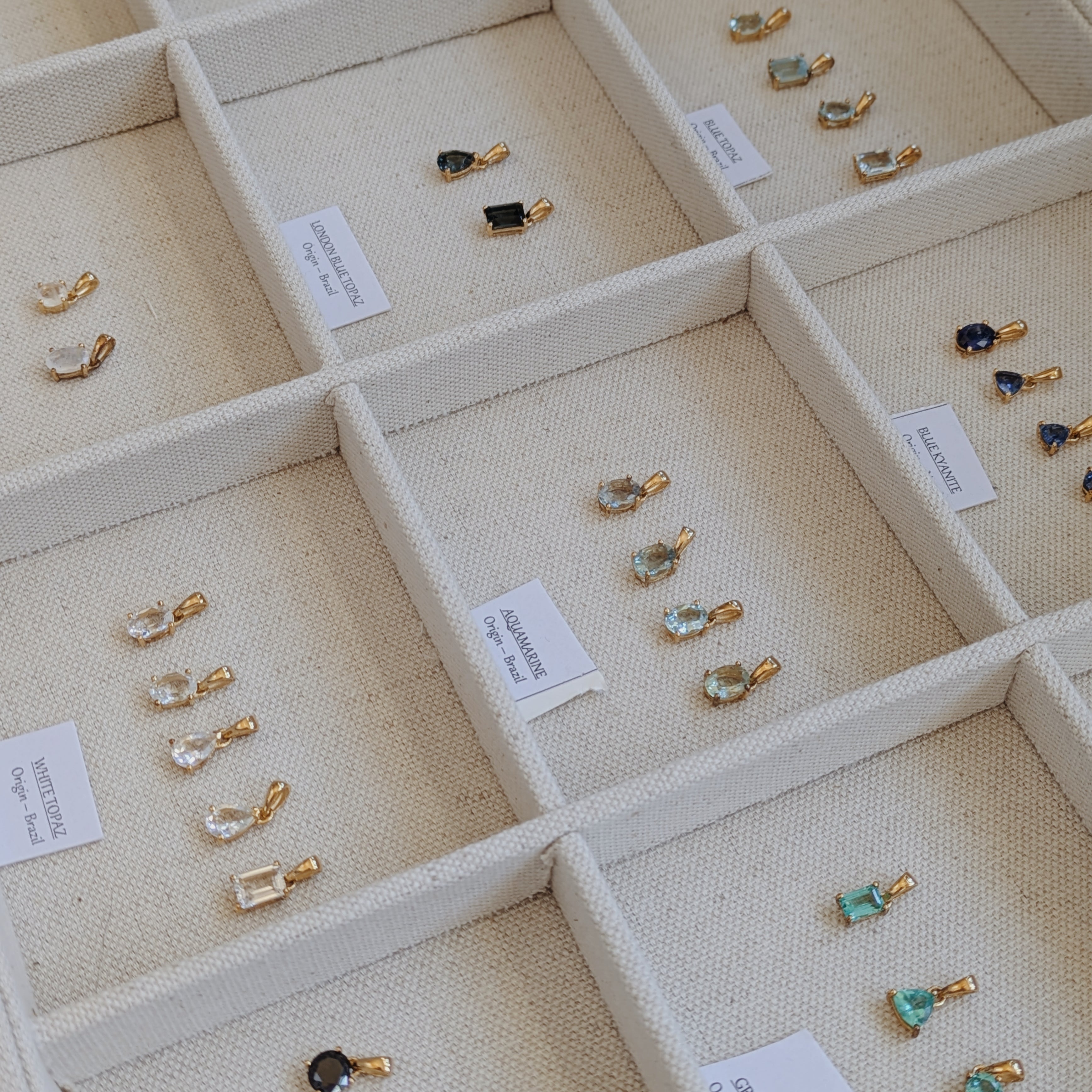 Dainty Faceted Gemstone Pendants | Gold Wild Alabaster