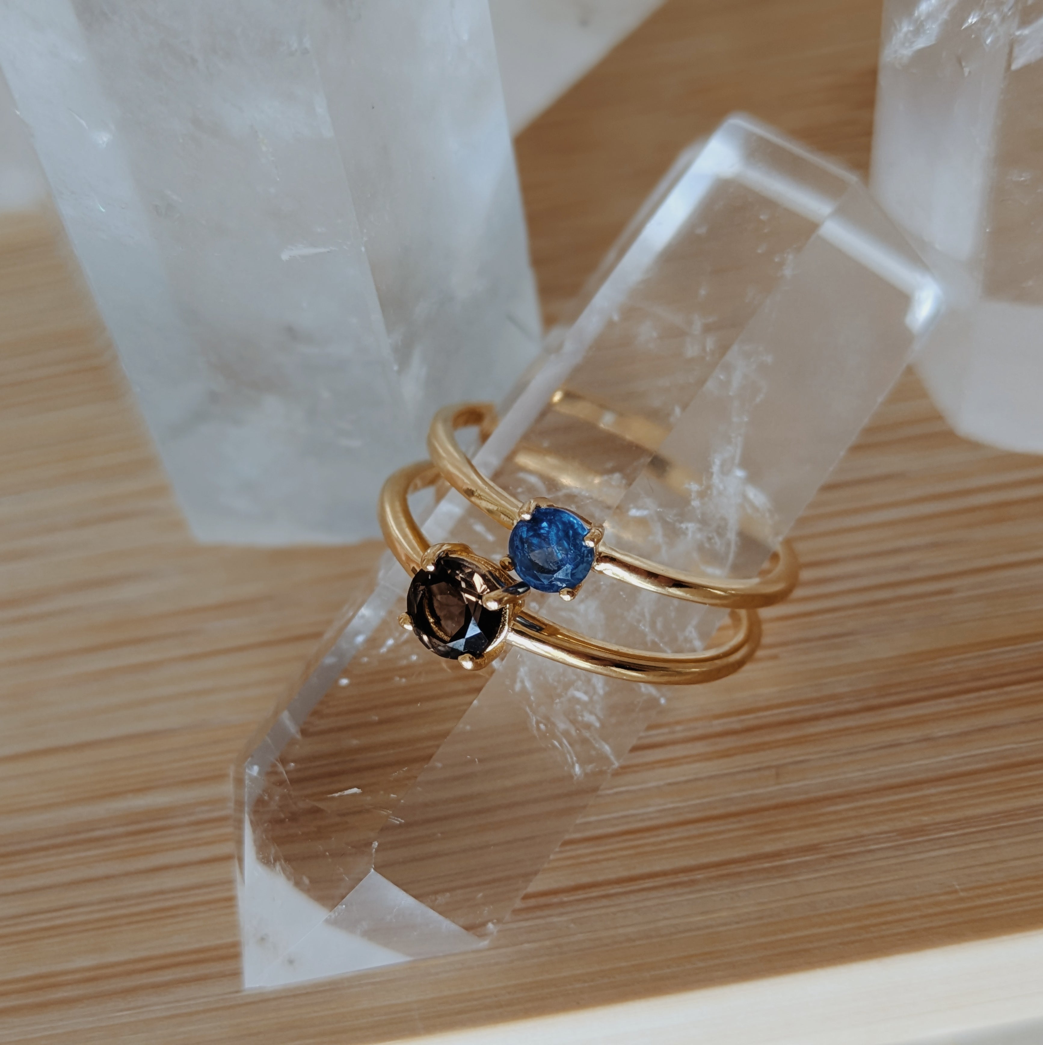 Faceted Gemstone Stacking Rings | Gold Wild Alabaster