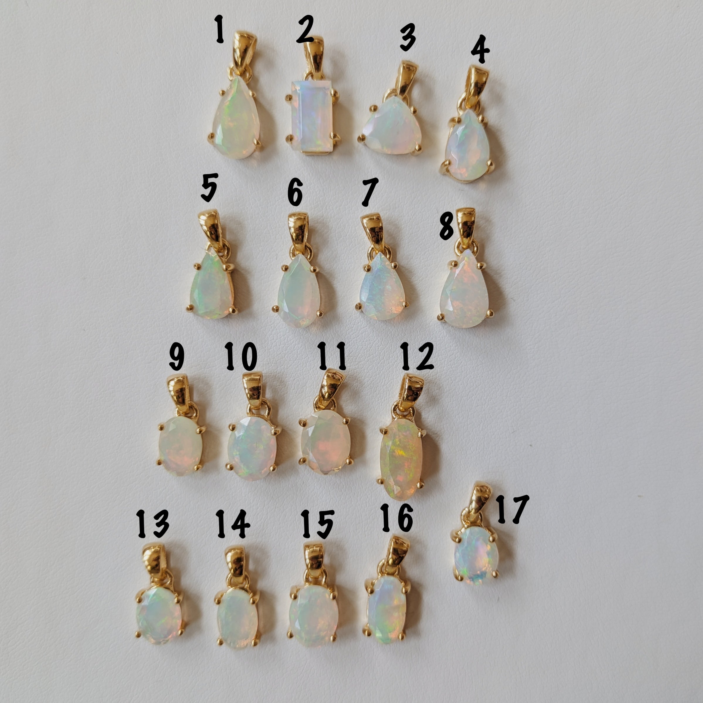 Faceted Ethiopian Opal Pendants | Gold