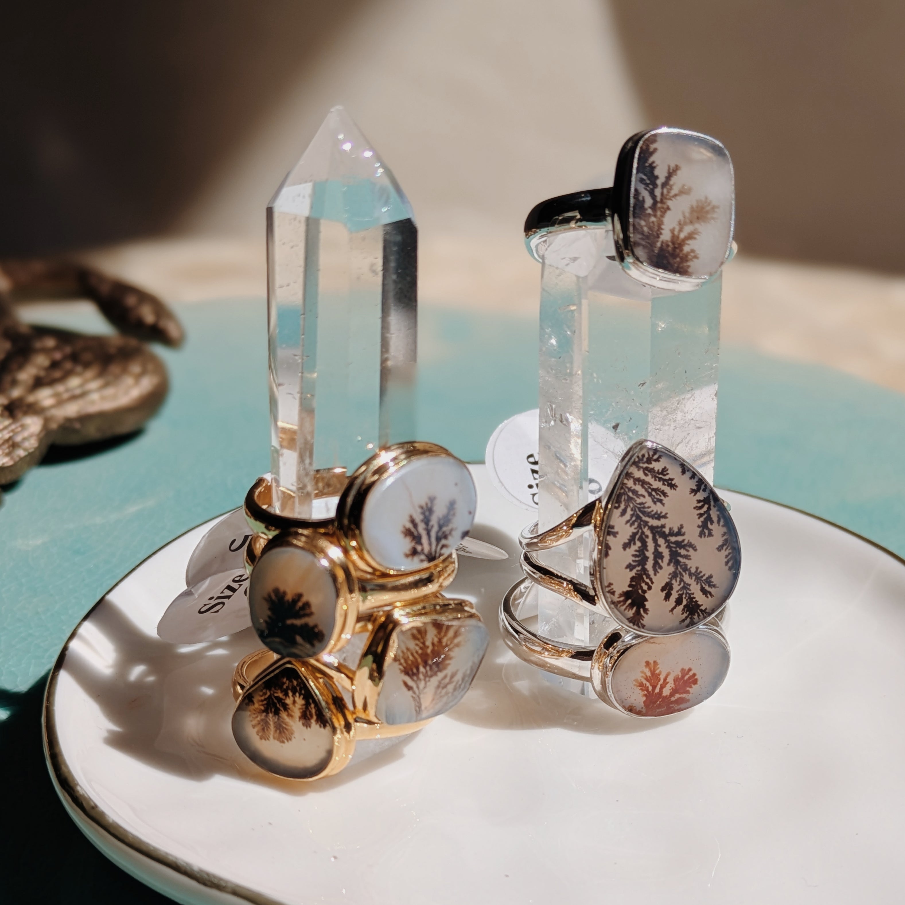 Scenic Dendritic Agate Rings | Gold or Silver