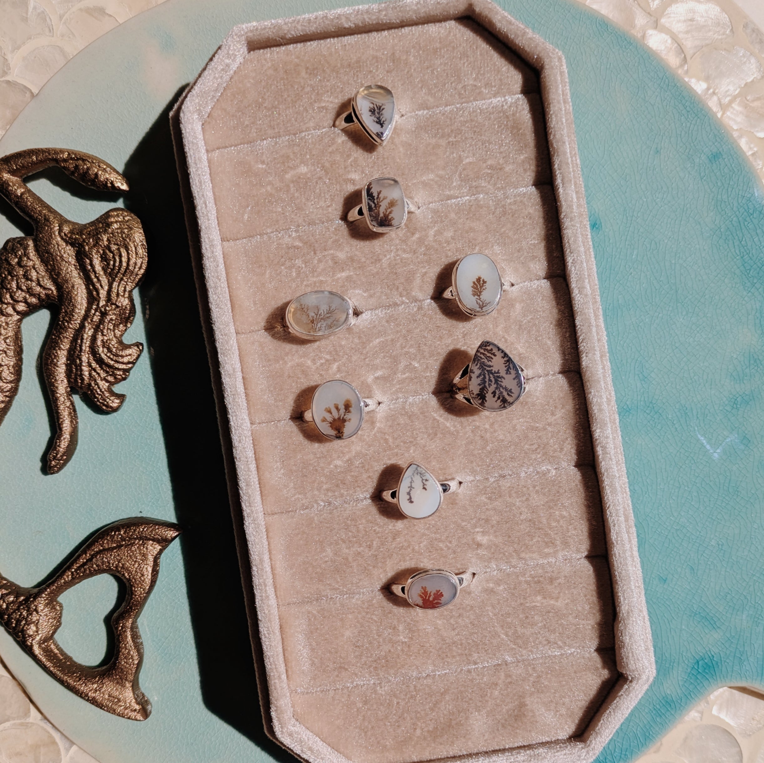 Scenic Dendritic Agate Rings | Gold or Silver