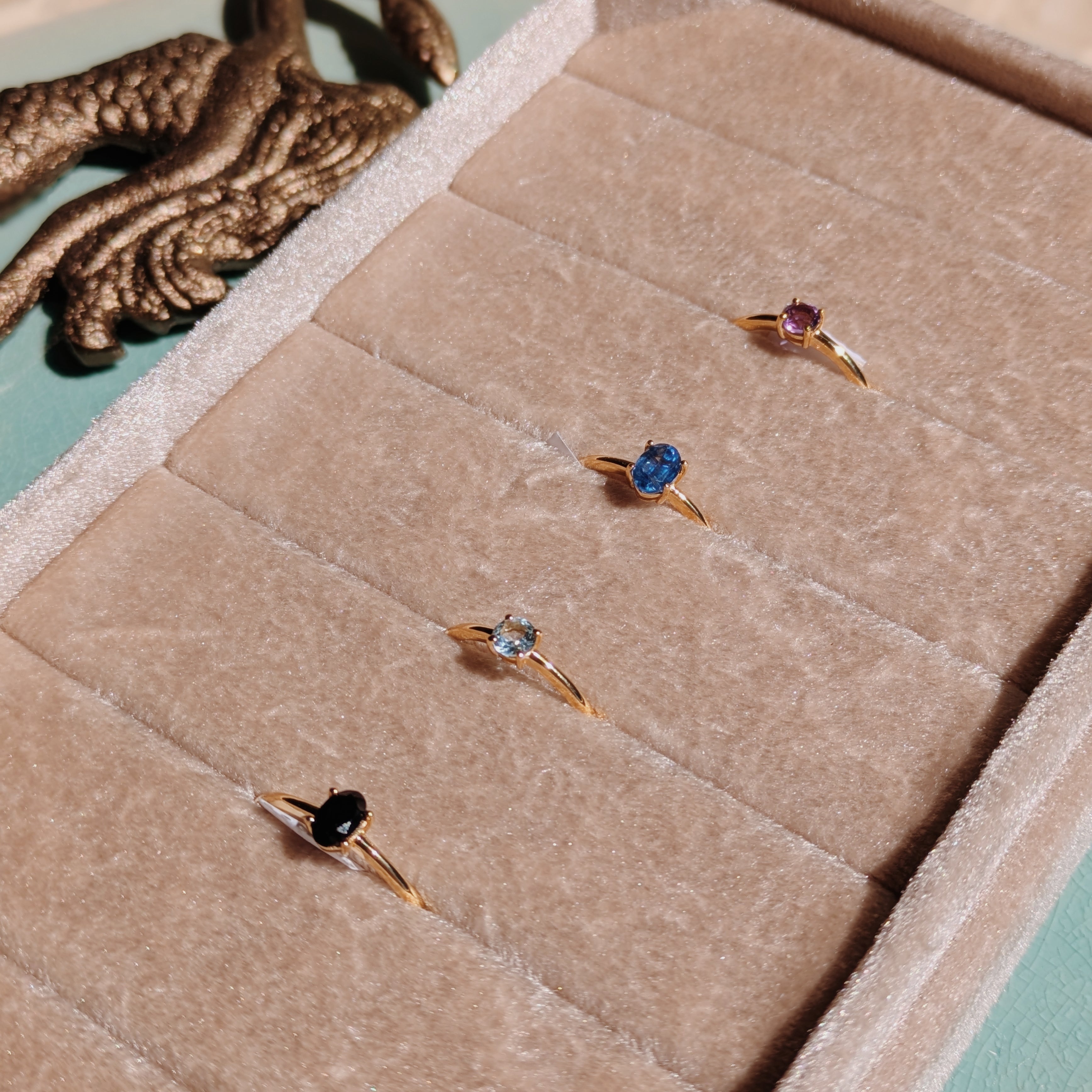 Faceted Gemstone Stacking Rings | Gold