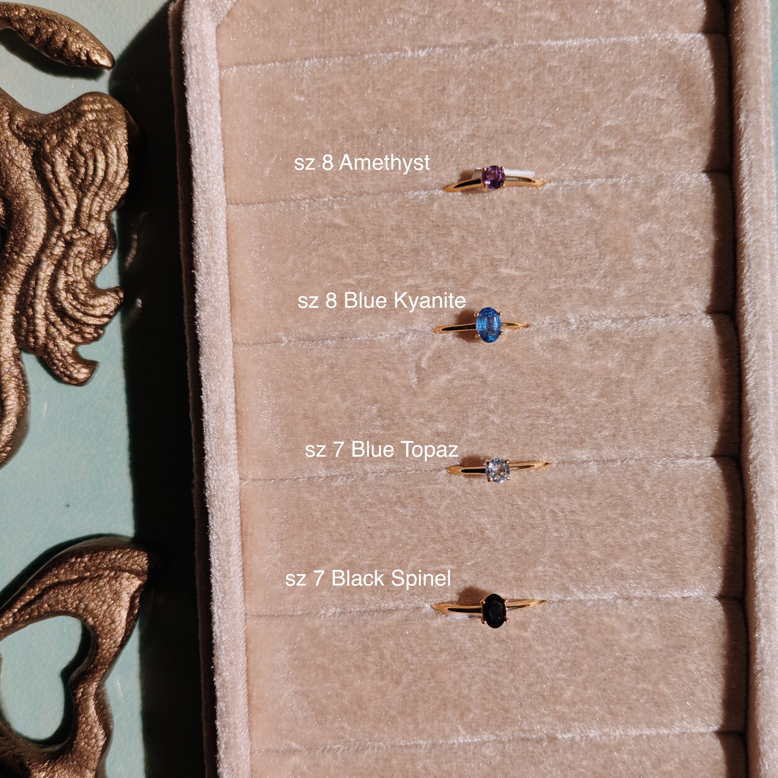 Faceted Gemstone Stacking Rings | Gold