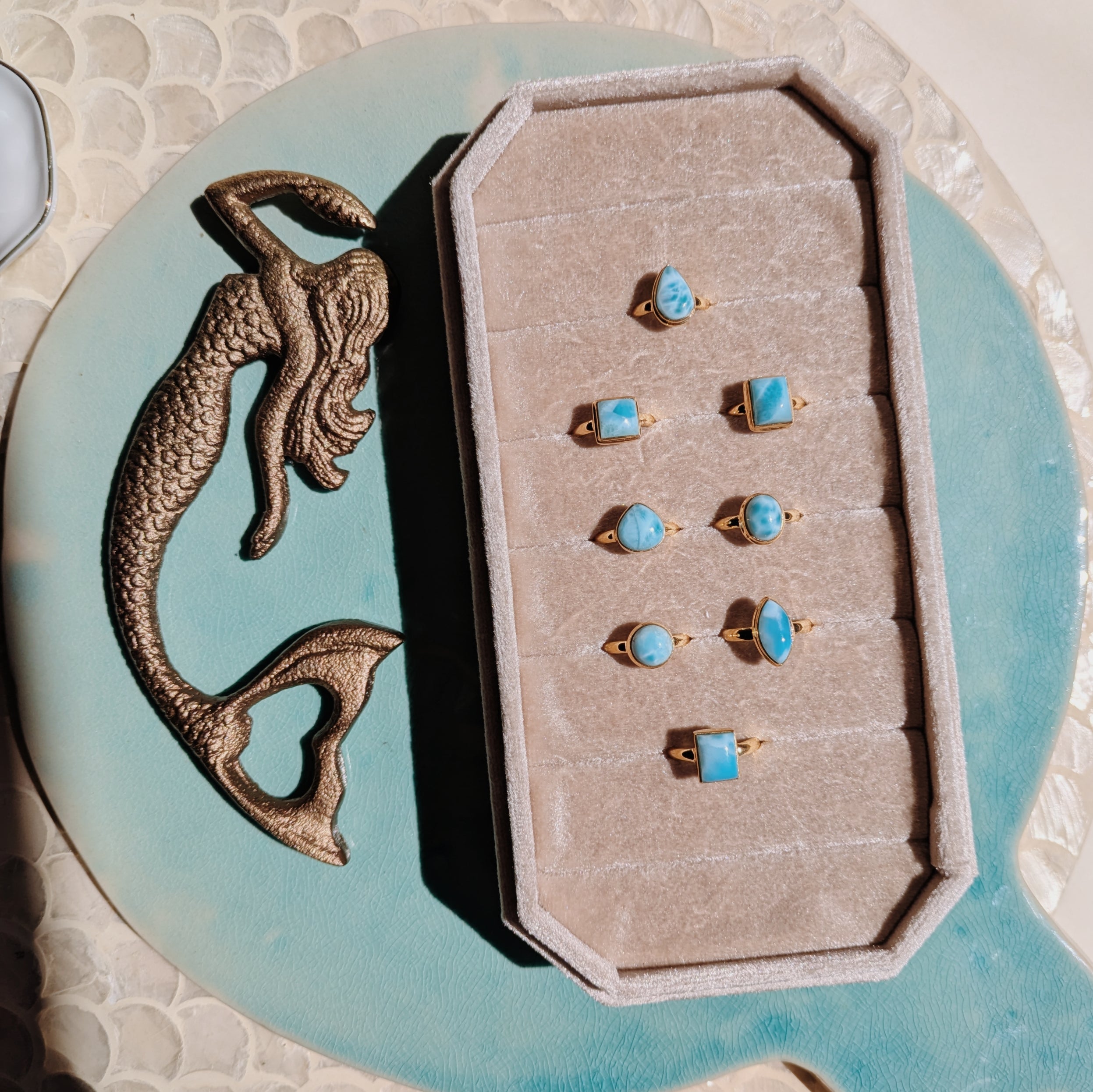 Larimar Rings | Gold