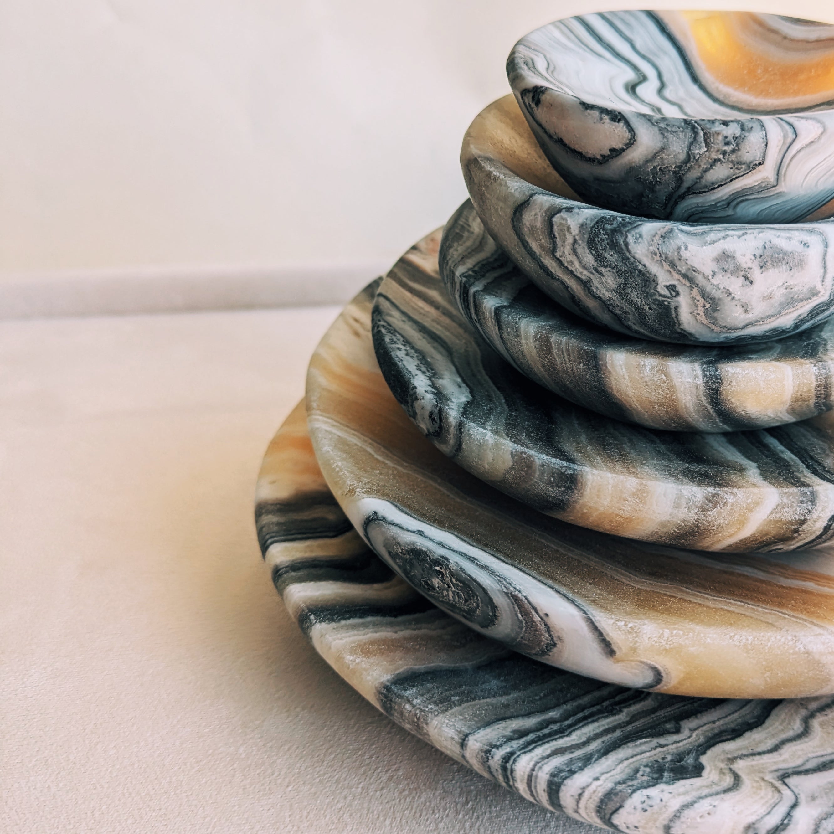Zebra Calcite Nesting Bowl Set