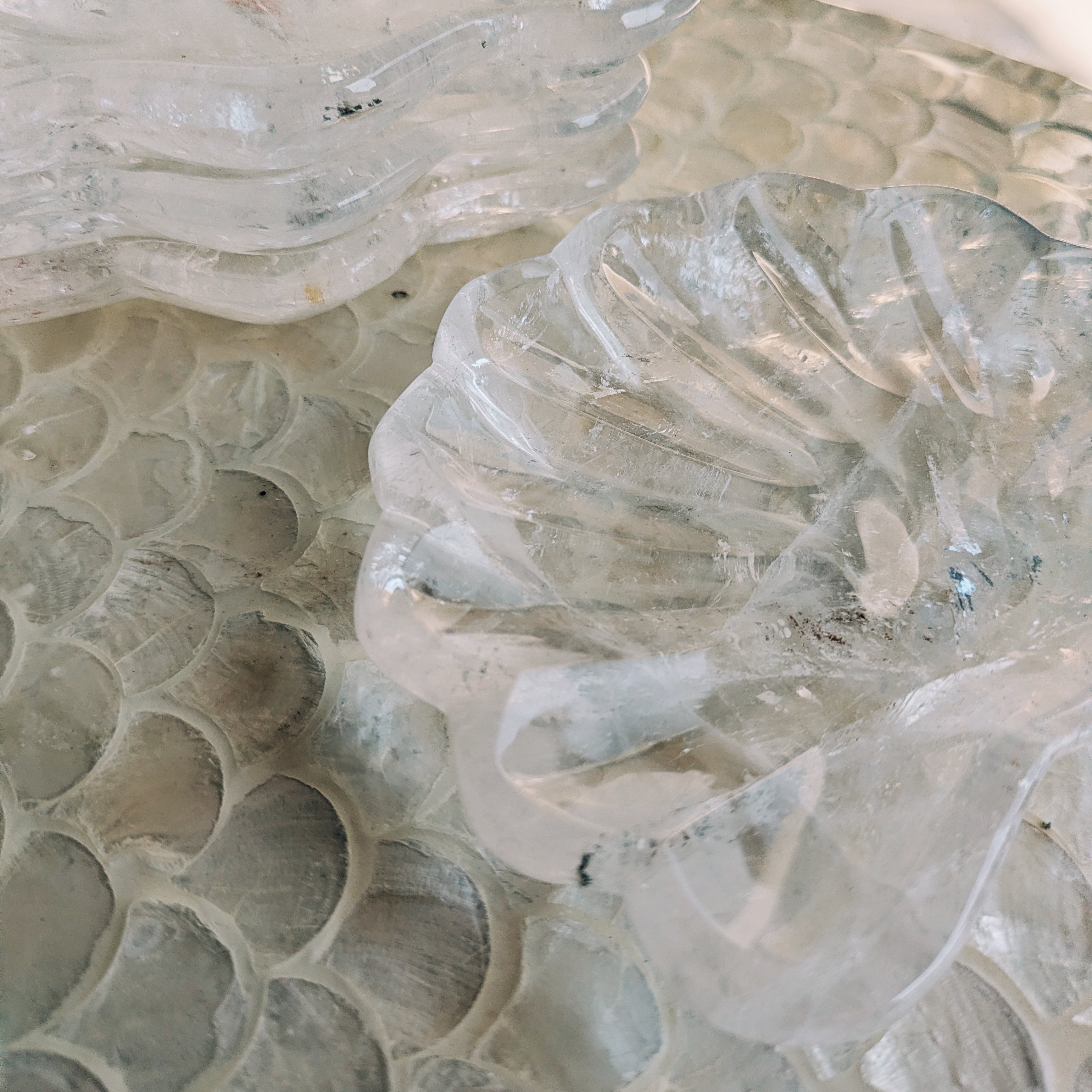 Clear Quartz Scallop Seashell Dish