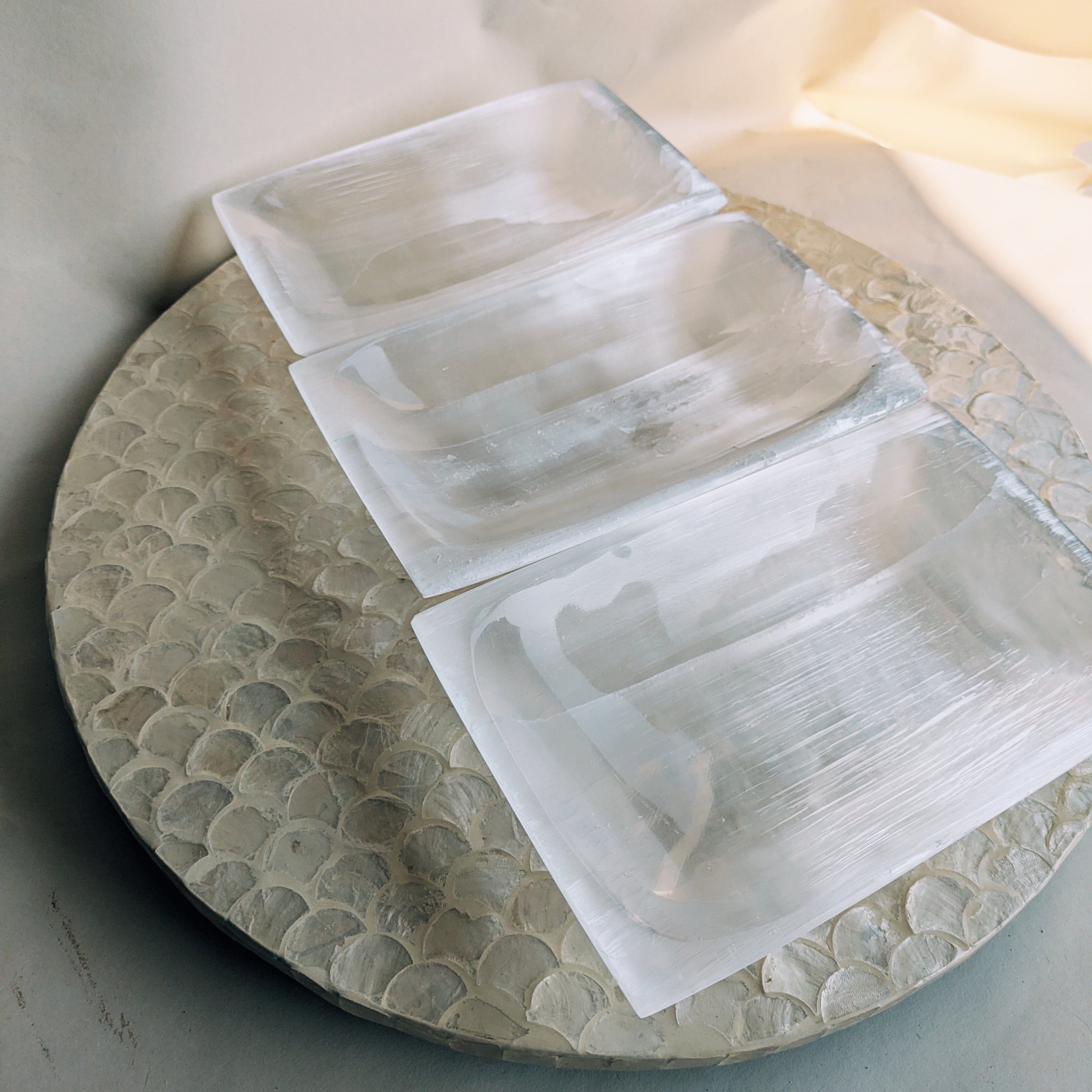 Polished Selenite Dish