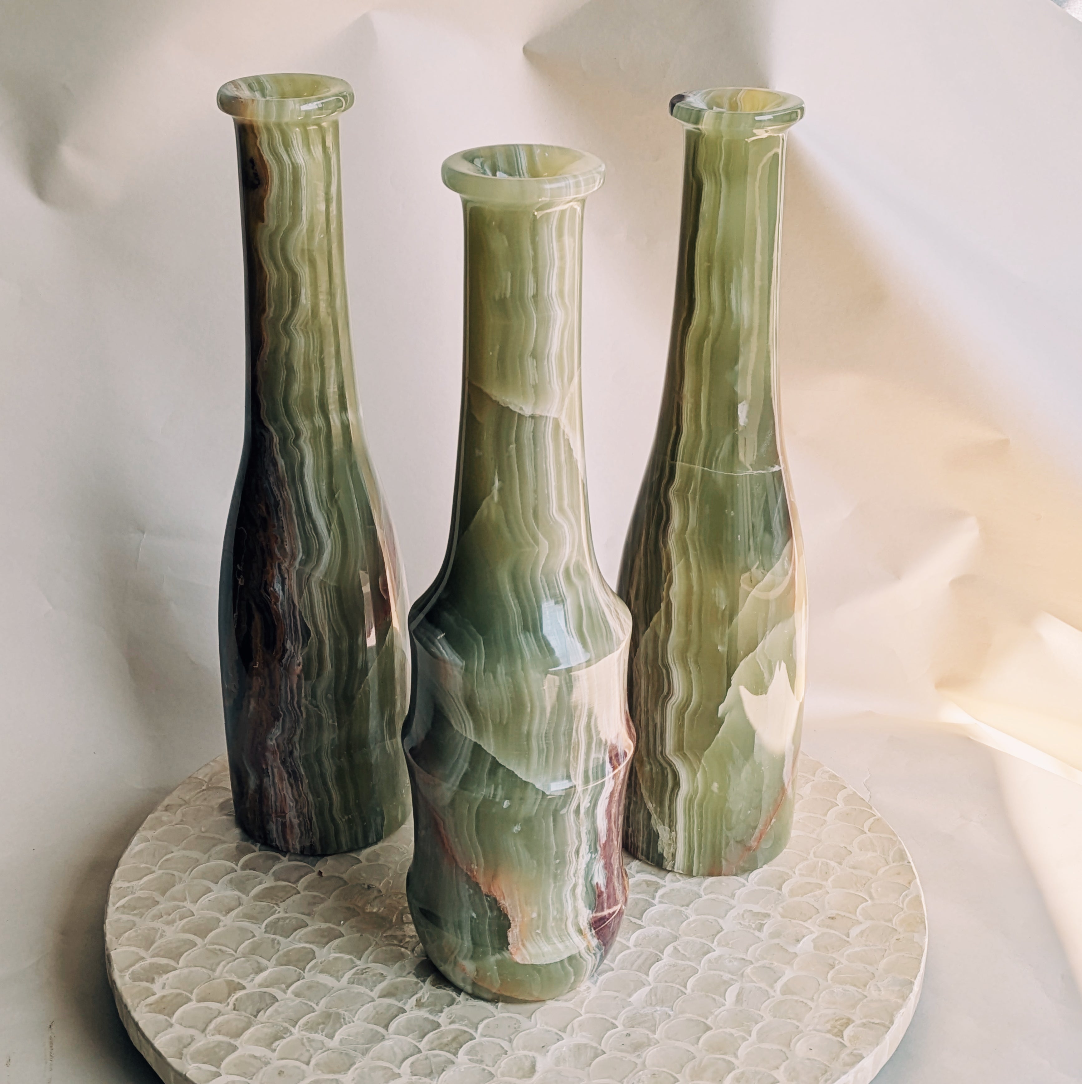 Green Onyx Vases