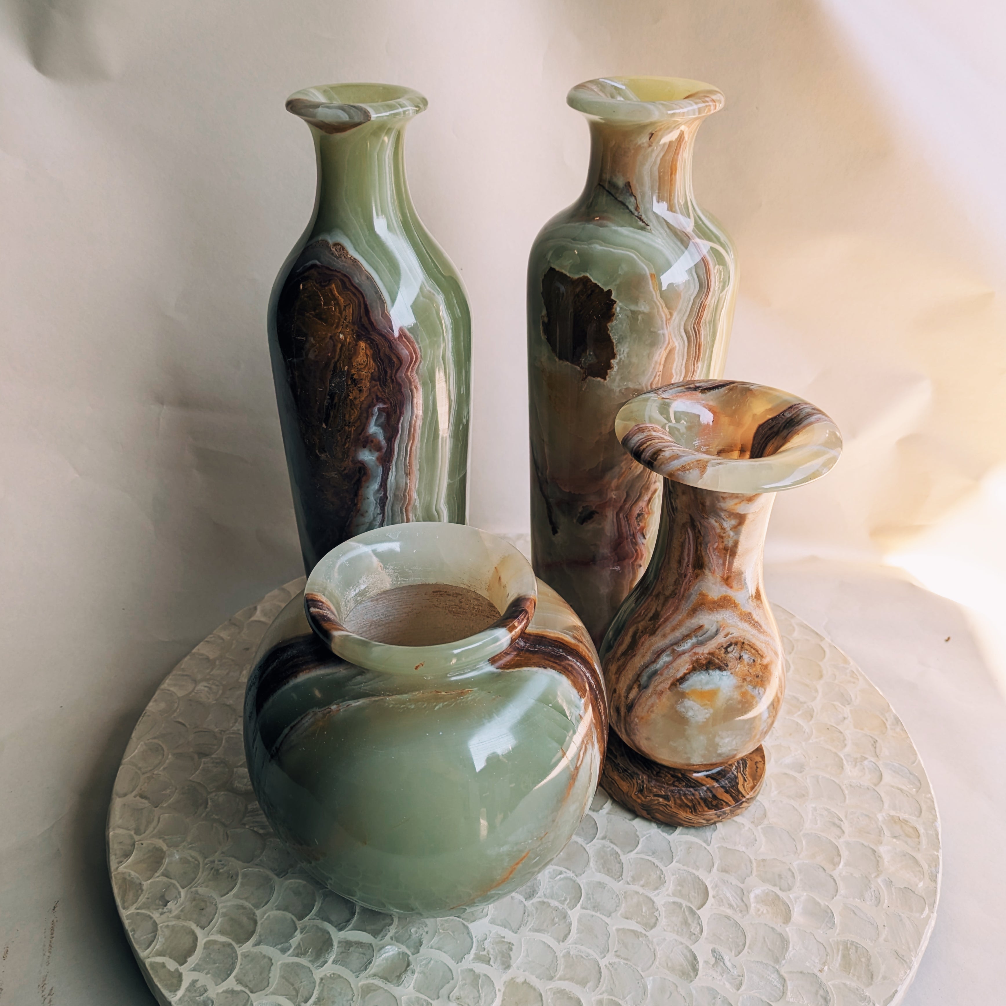Green Onyx Vases