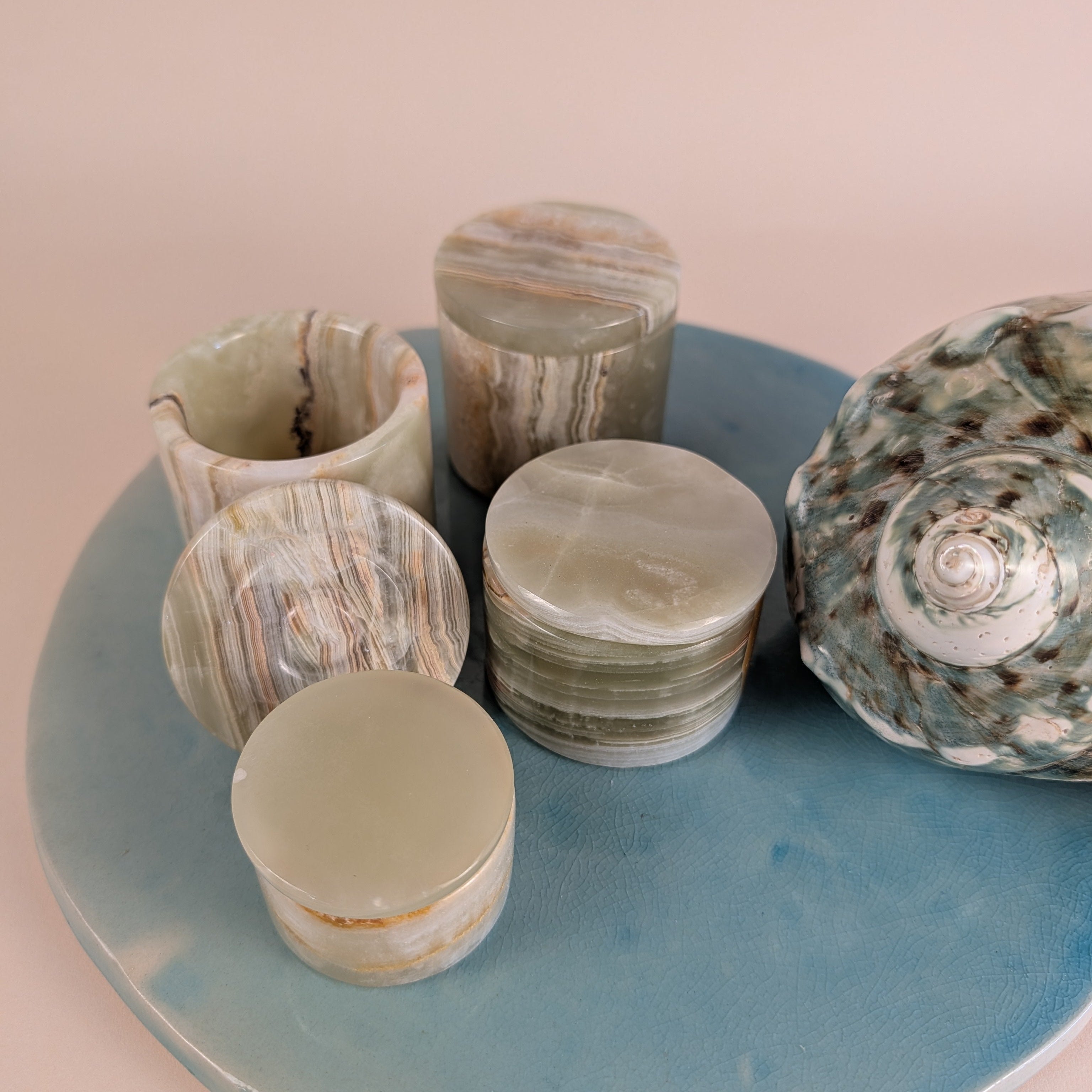 Green Onyx Trinket Jar with Lid