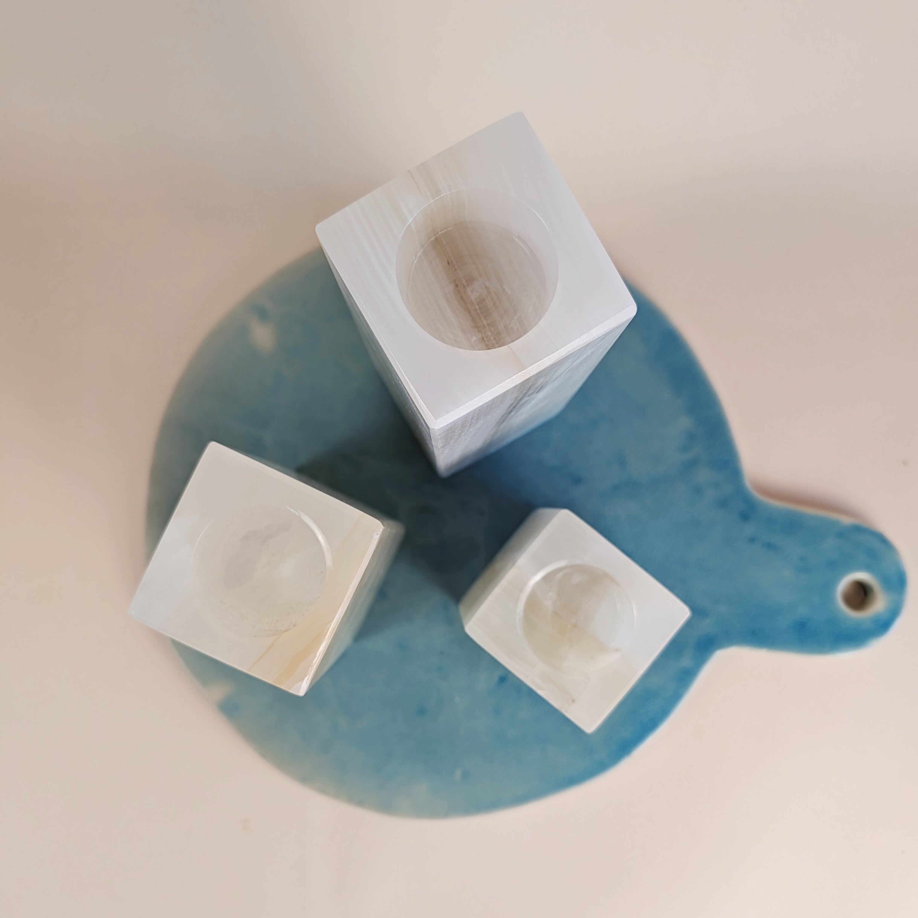 White Banded Onyx Votives