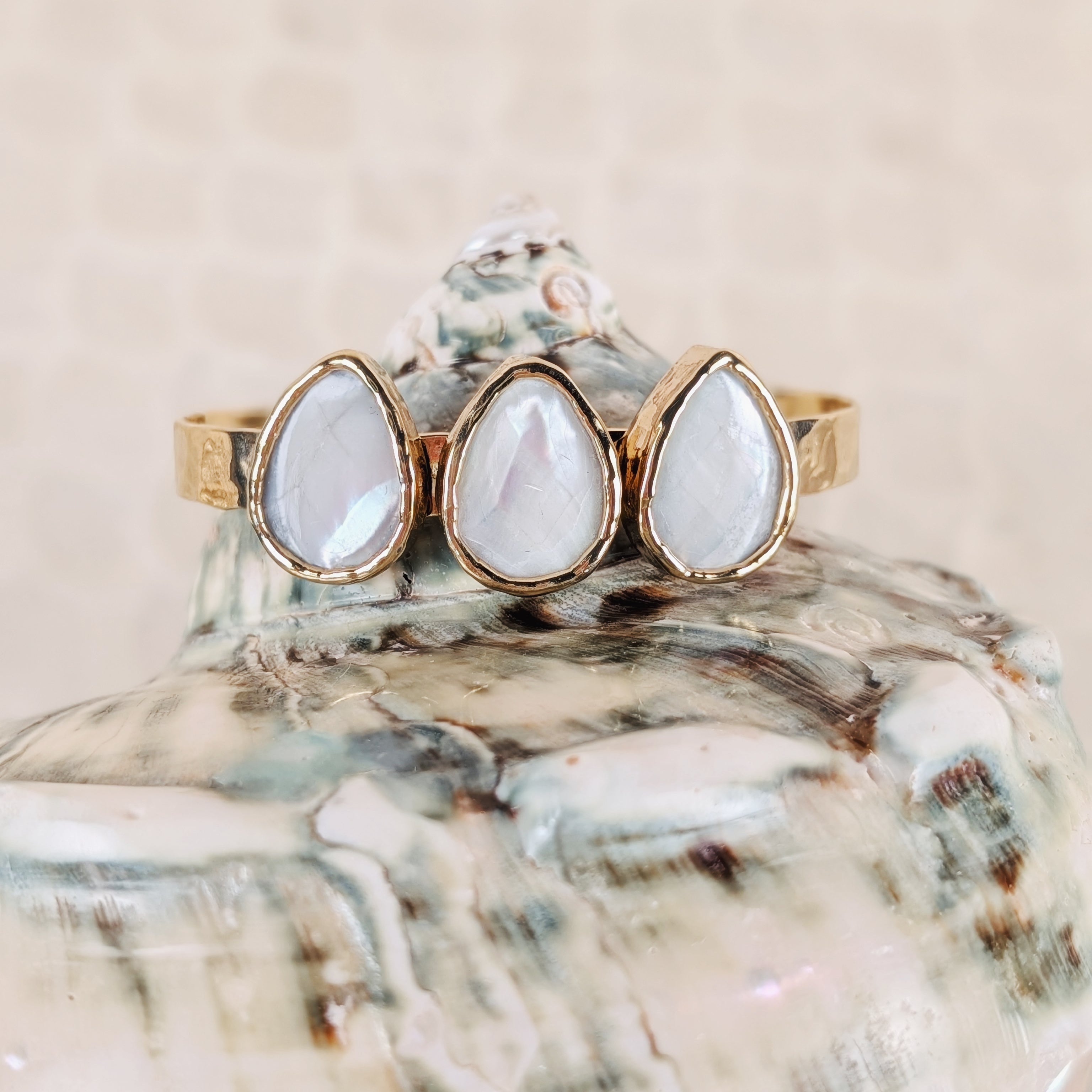The Lucia Cuff | Mother of Pearl + Moonstone