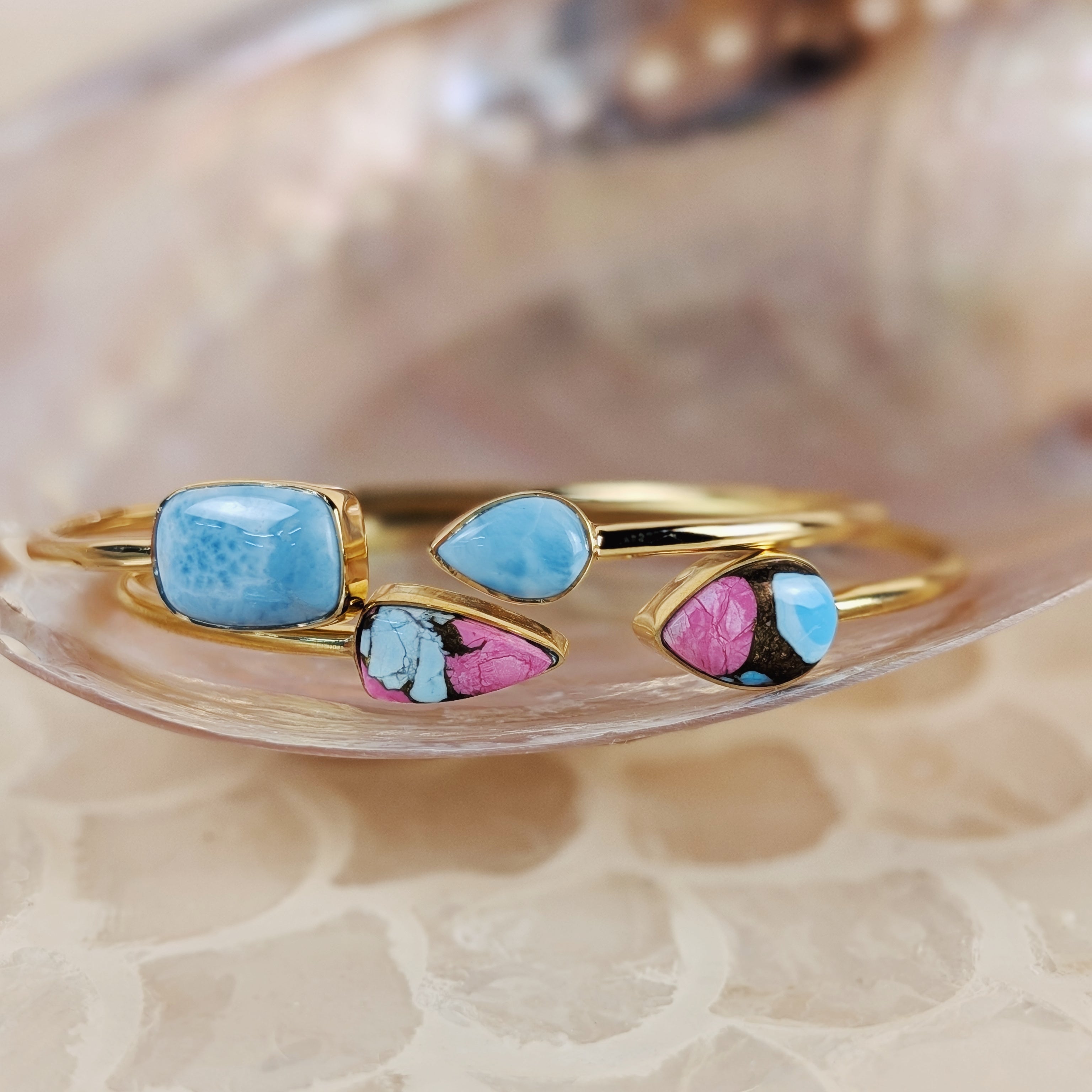 The Marina Cuff | Larimar + Dahlia Mohave Turquoise