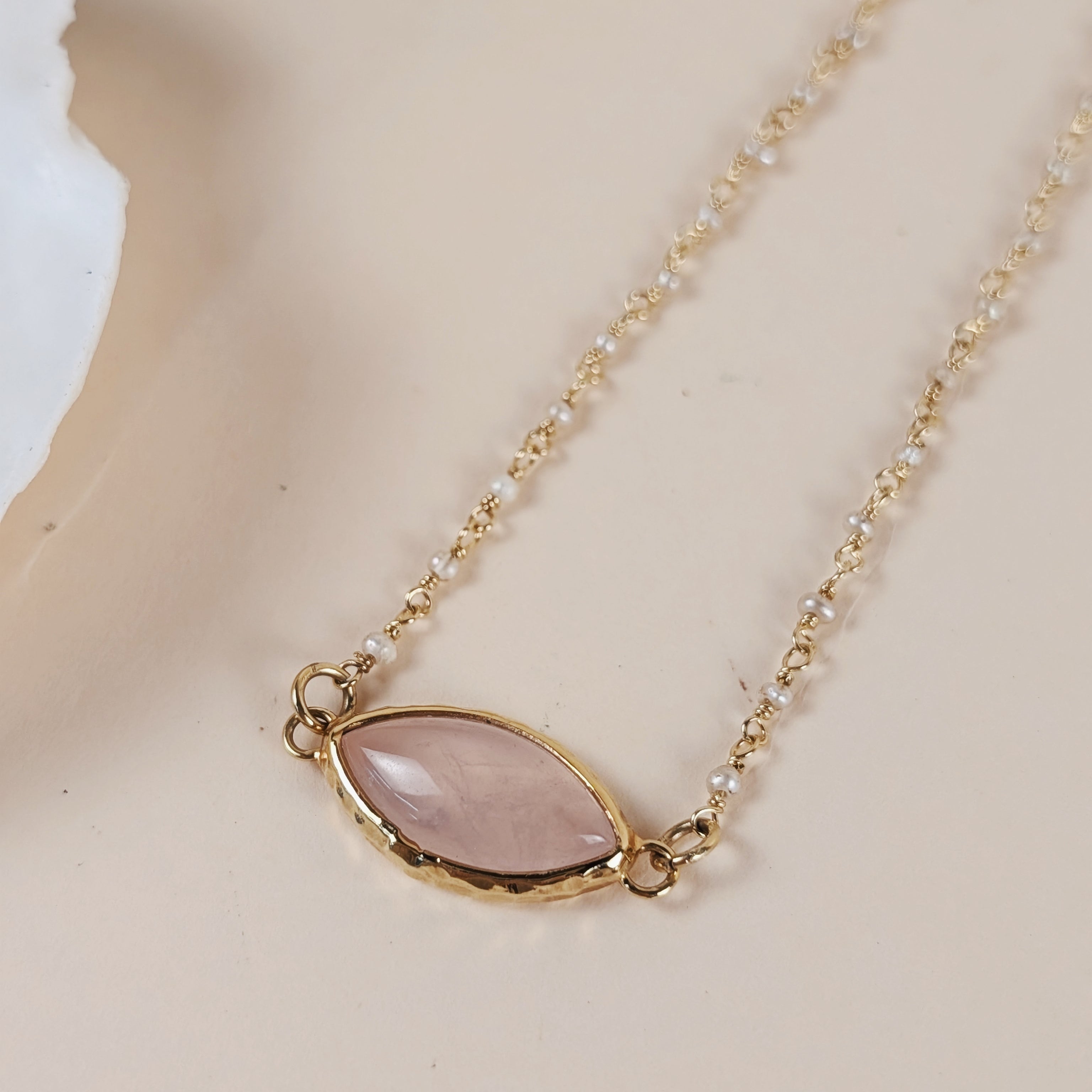 The Isolde Necklace | Rose Quartz