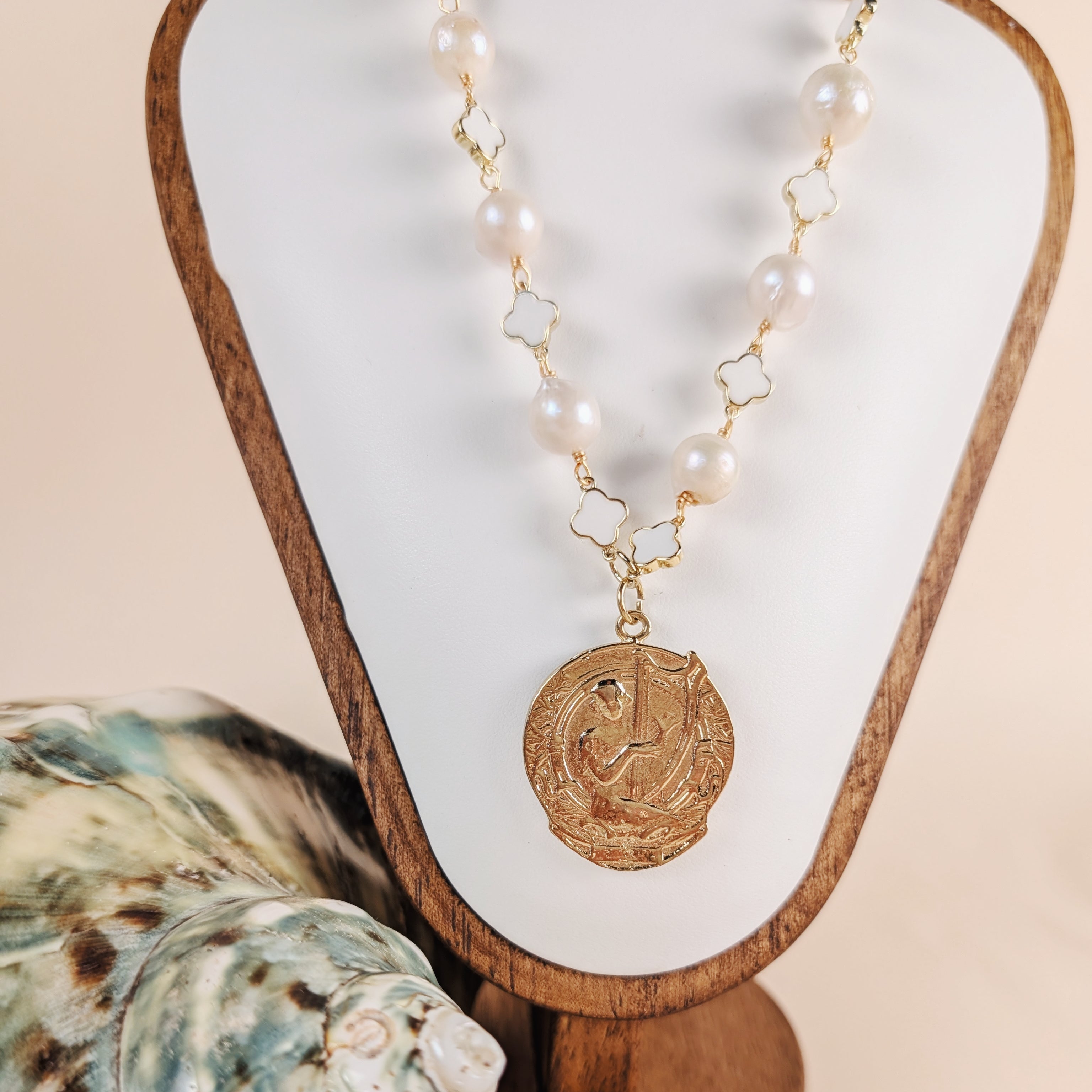 The Thea Necklace | Larimar + Pearl