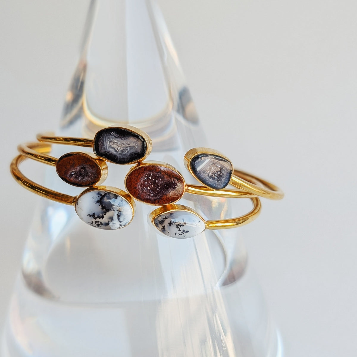 Dainty Agate Cuff Bracelet