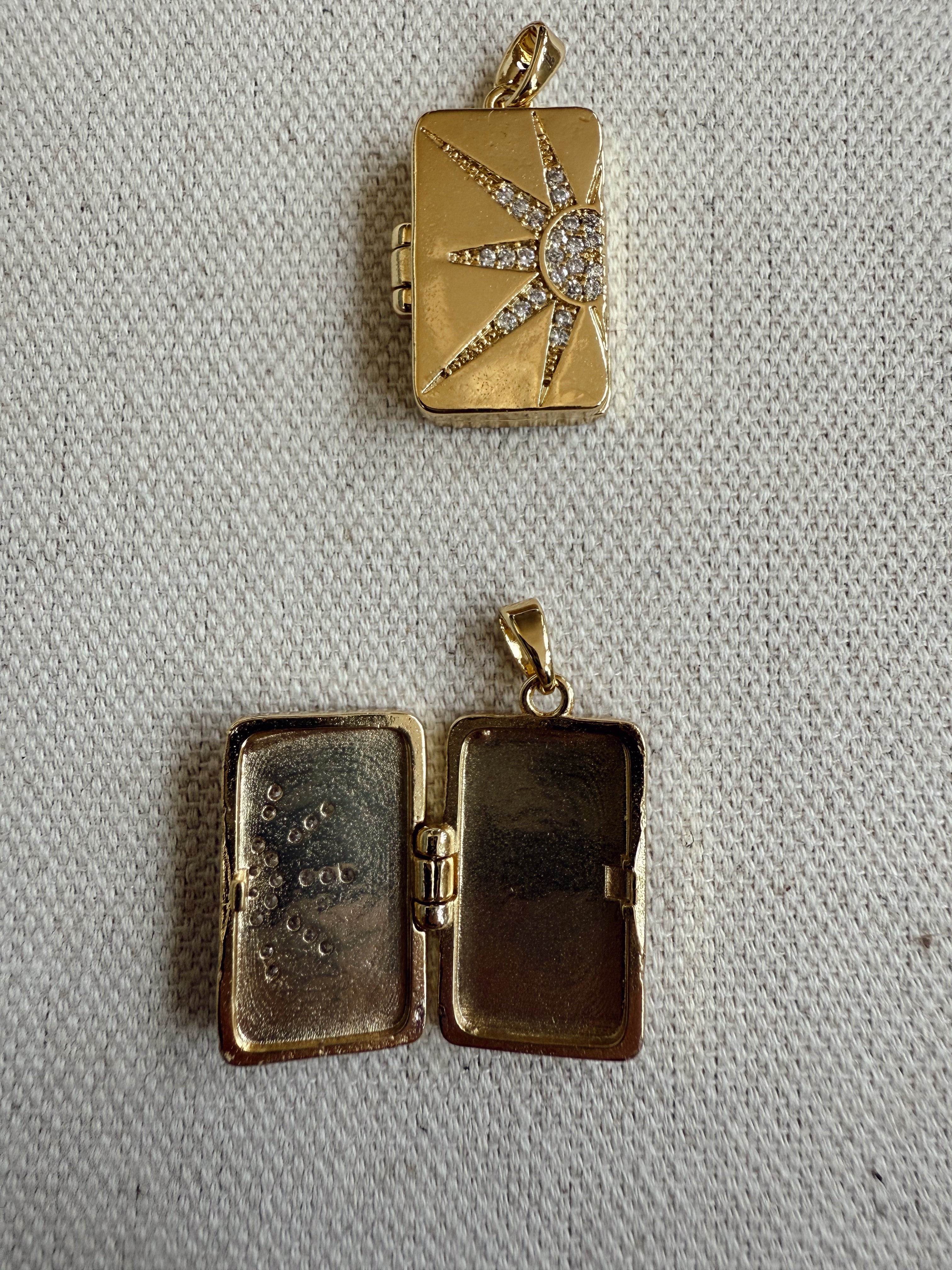 Gold Plated Charm Locket – Sol or Luna