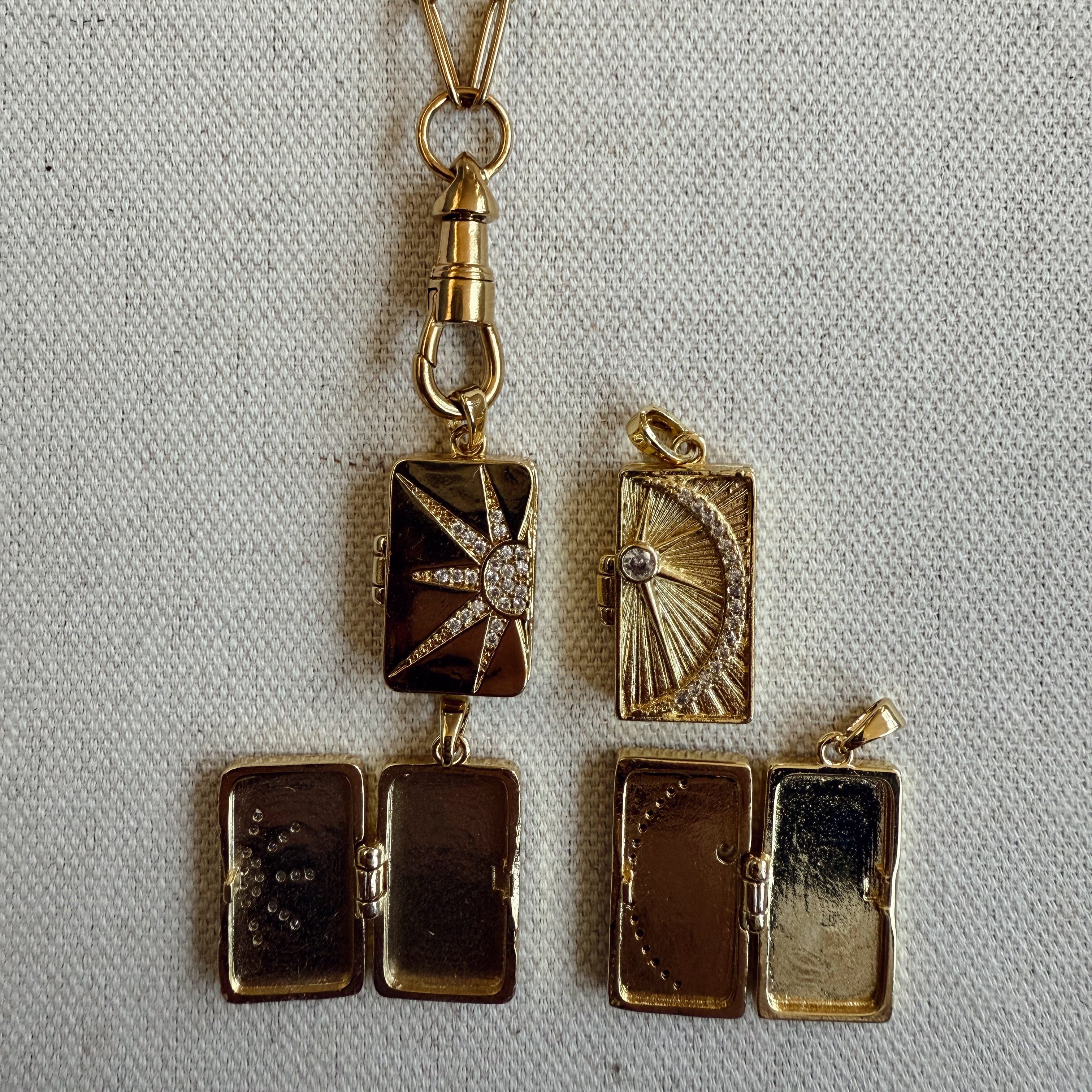 Gold Plated Charm Locket – Sol or Luna