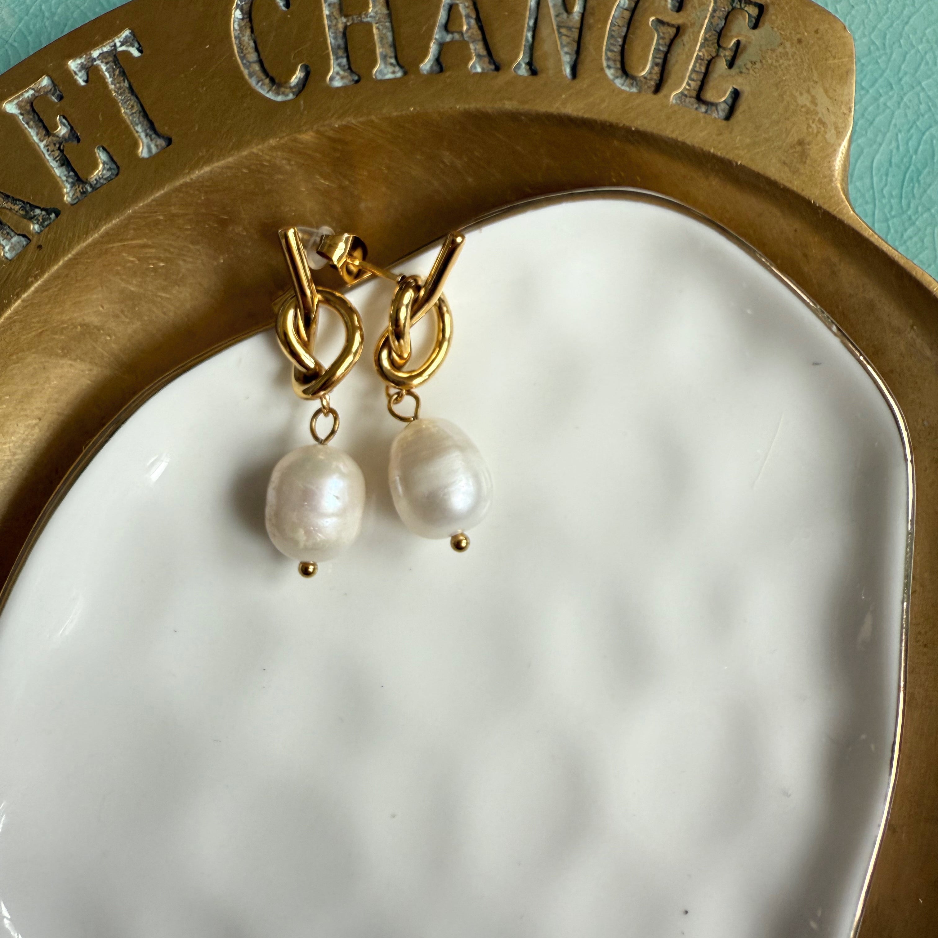 Bowline Pearl Drop Earrings