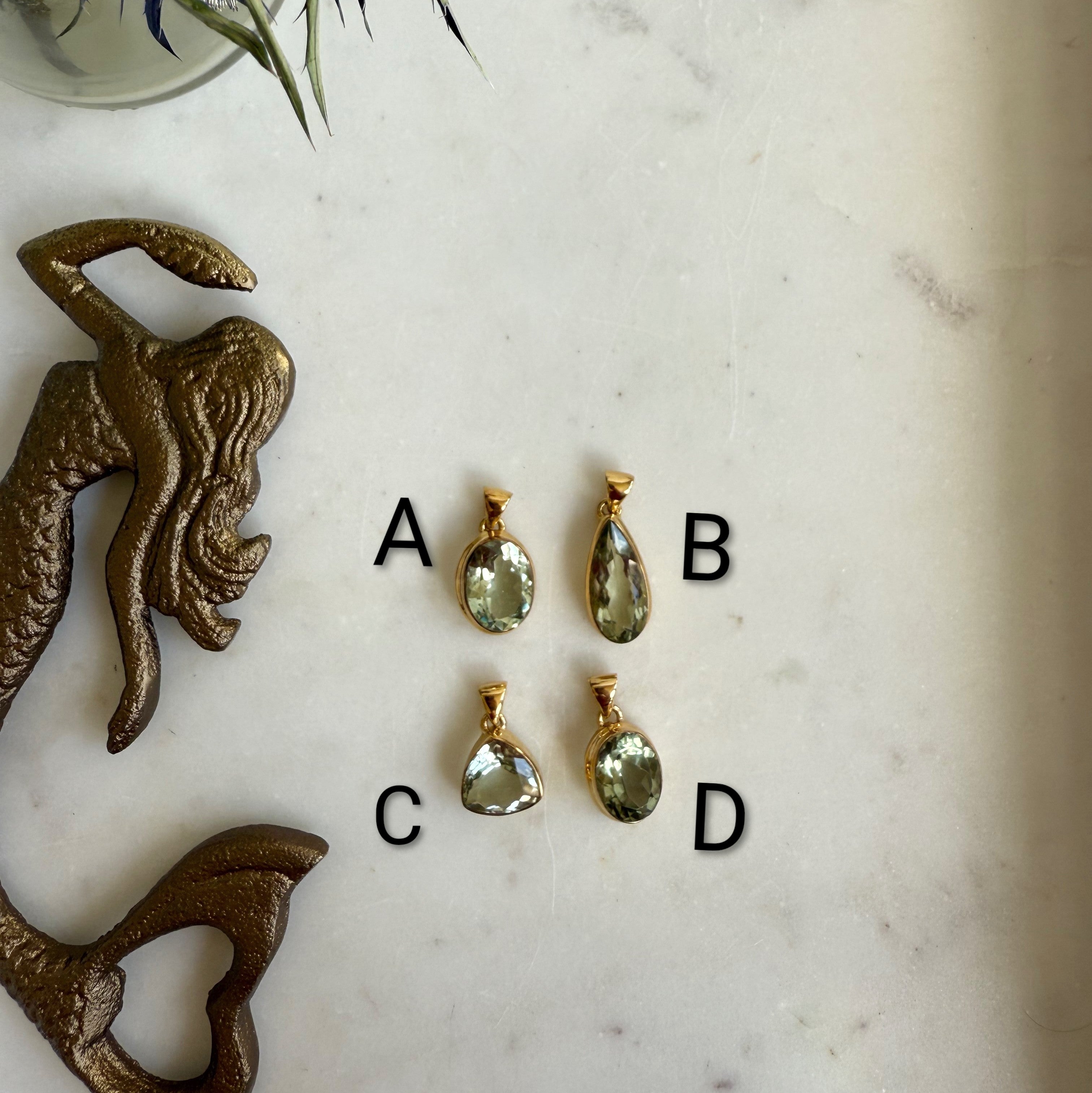 Faceted Peridot Pendant | Gold