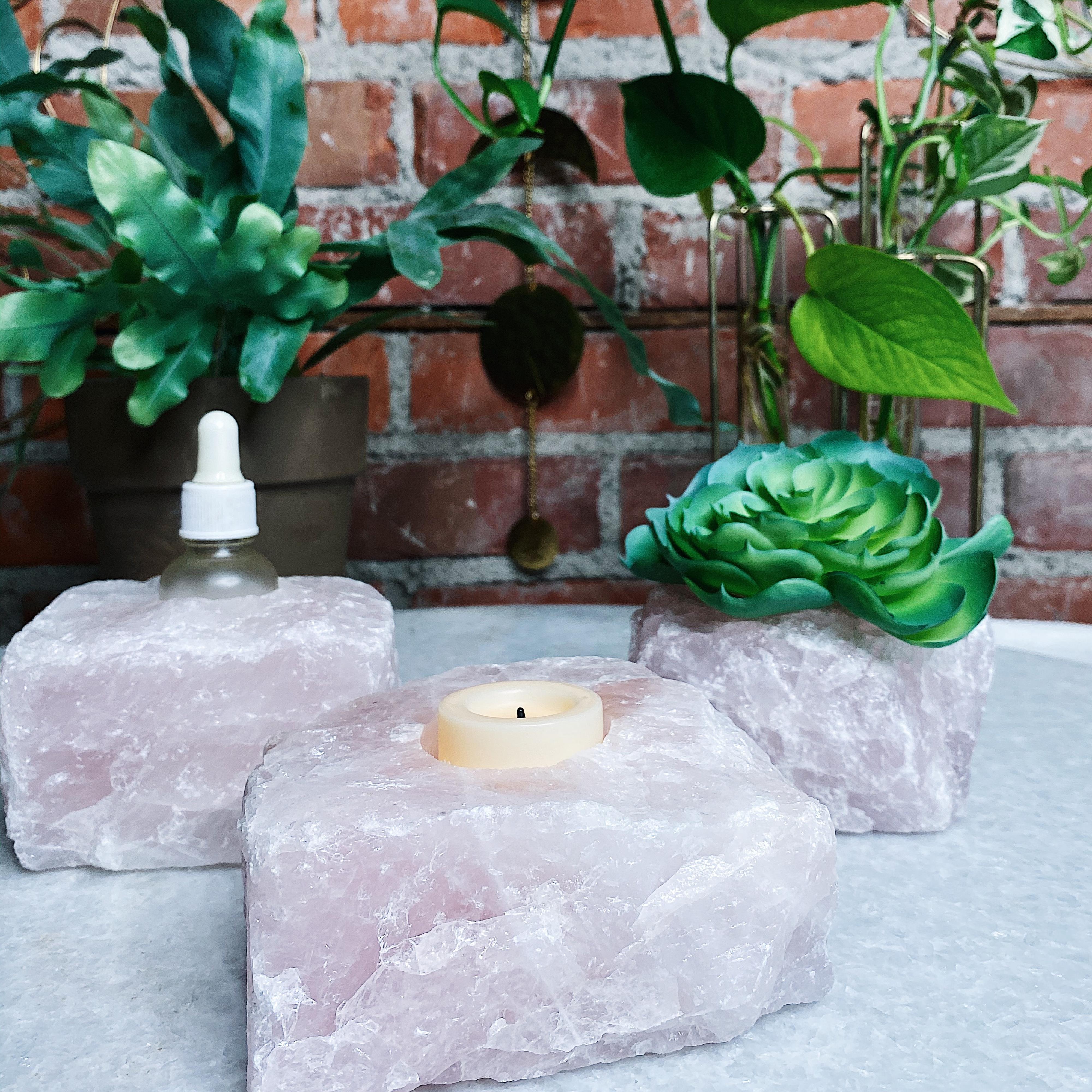 Intuitively Chosen Rose Quartz Votive Wild Alabaster