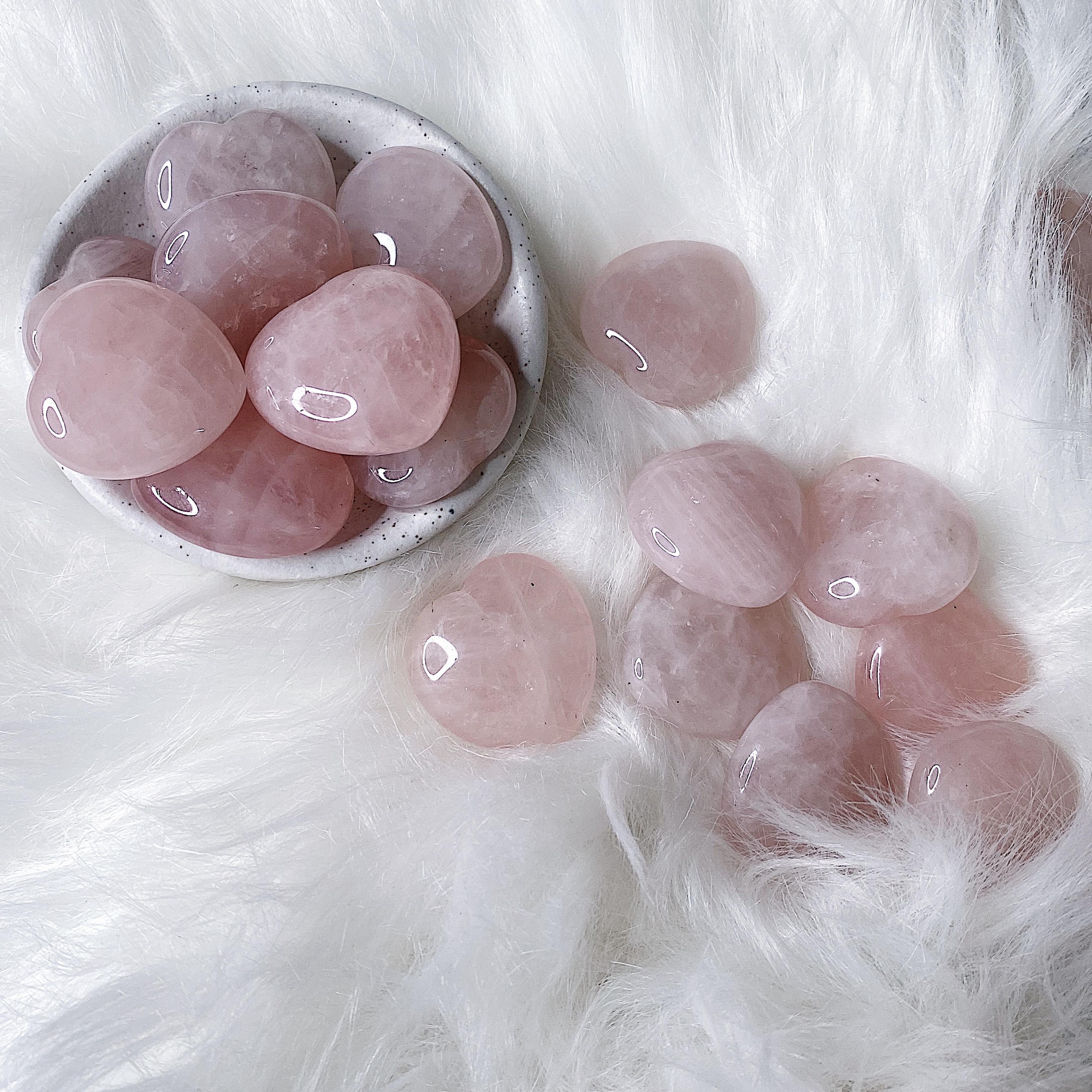 Intuitively Chosen Rose Quartz Pocket Heart Wild Alabaster