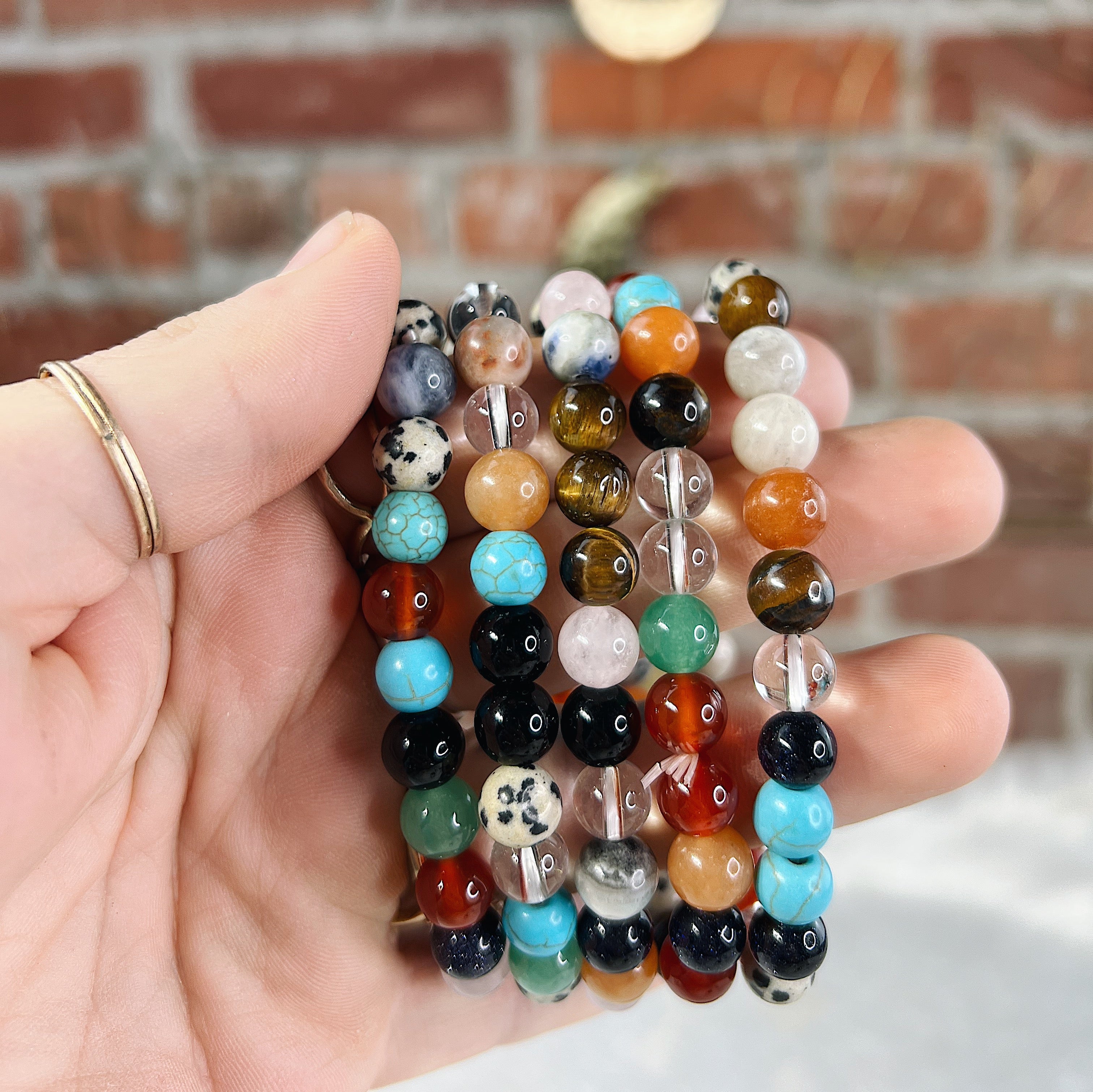 Intuitively Chosen Chakra Round Stone Bracelet Wild Alabaster