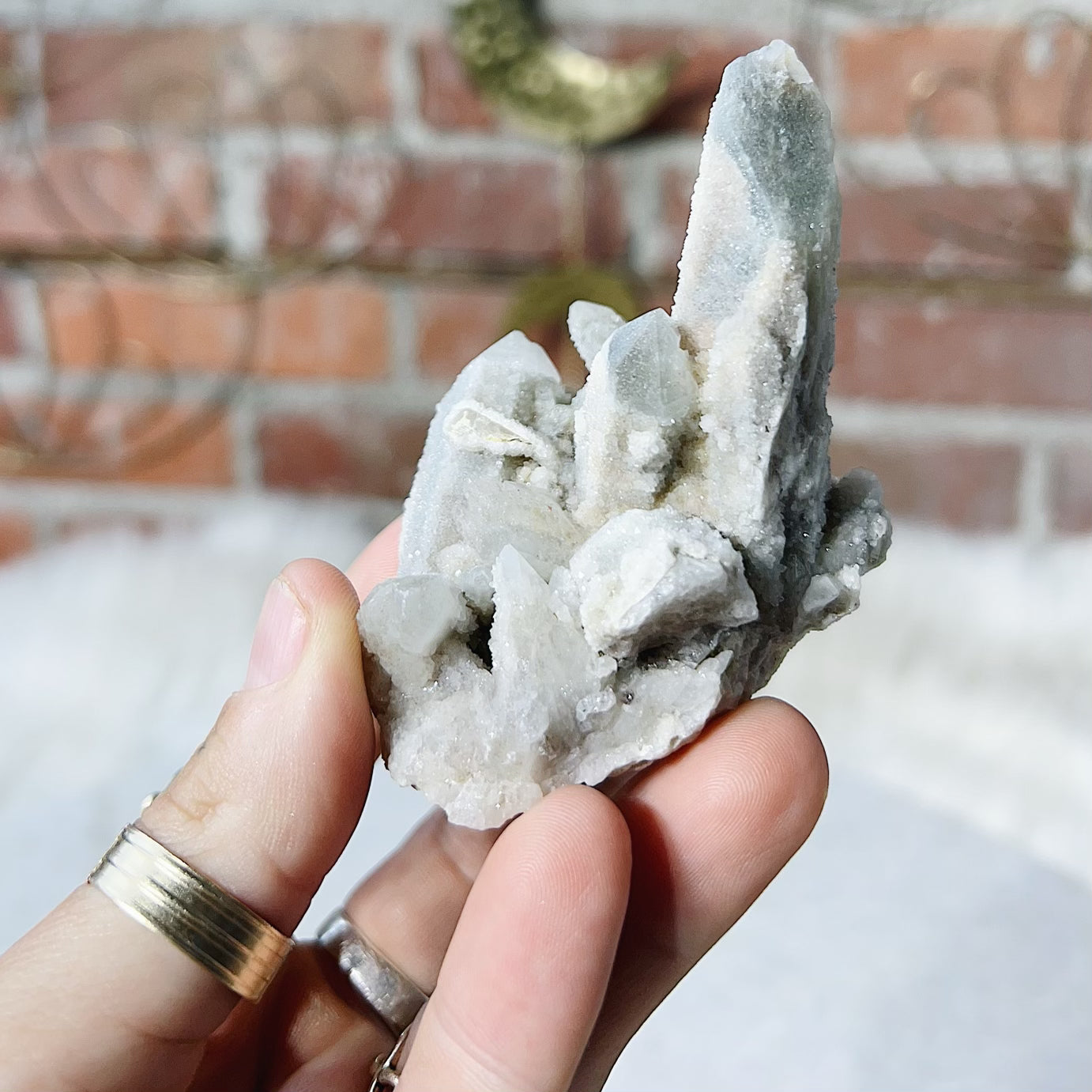 Intuitively Chosen Spirit Quartz Cluster Wild Alabaster