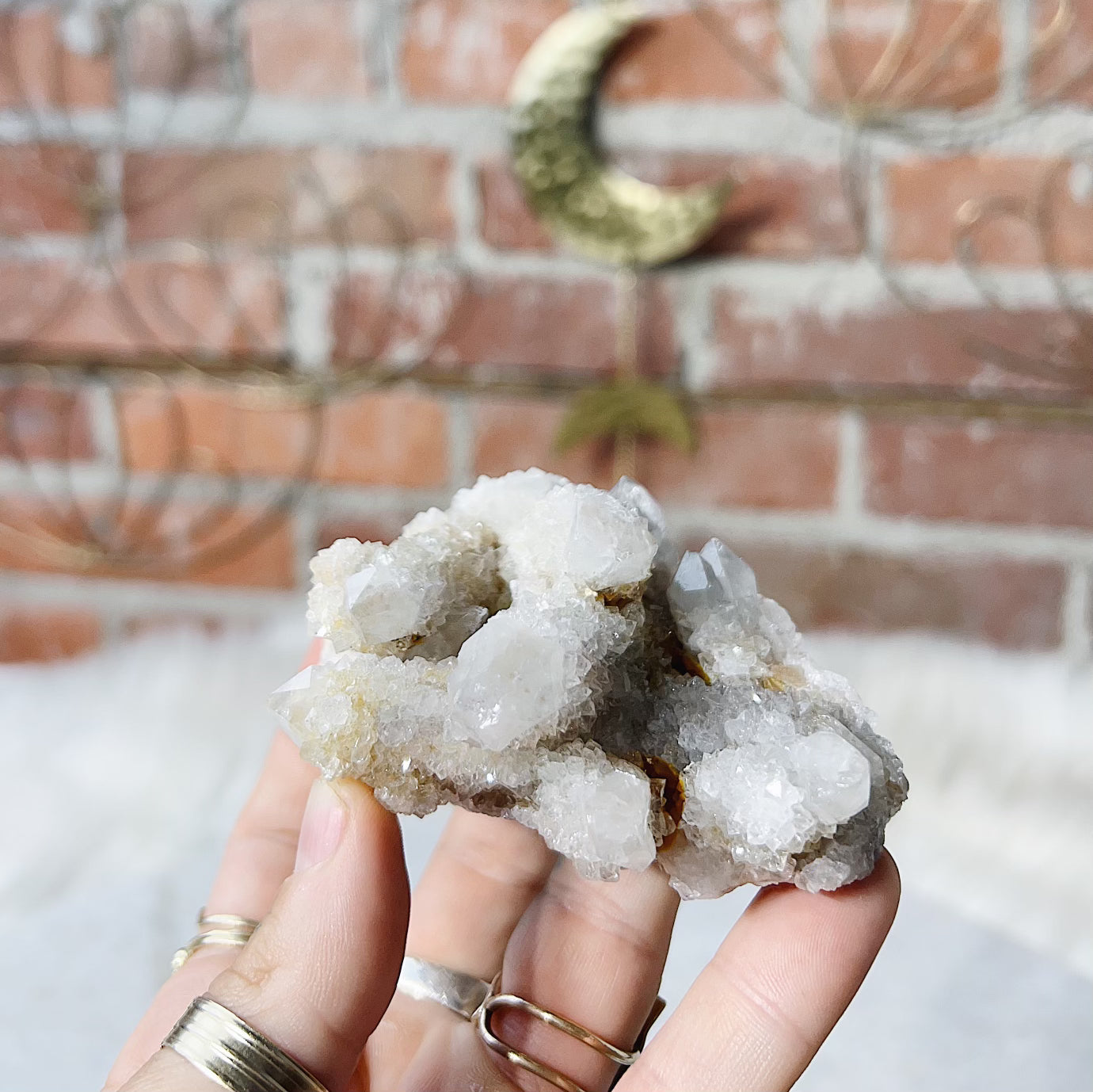Intuitively Chosen Spirit Quartz Cluster Wild Alabaster