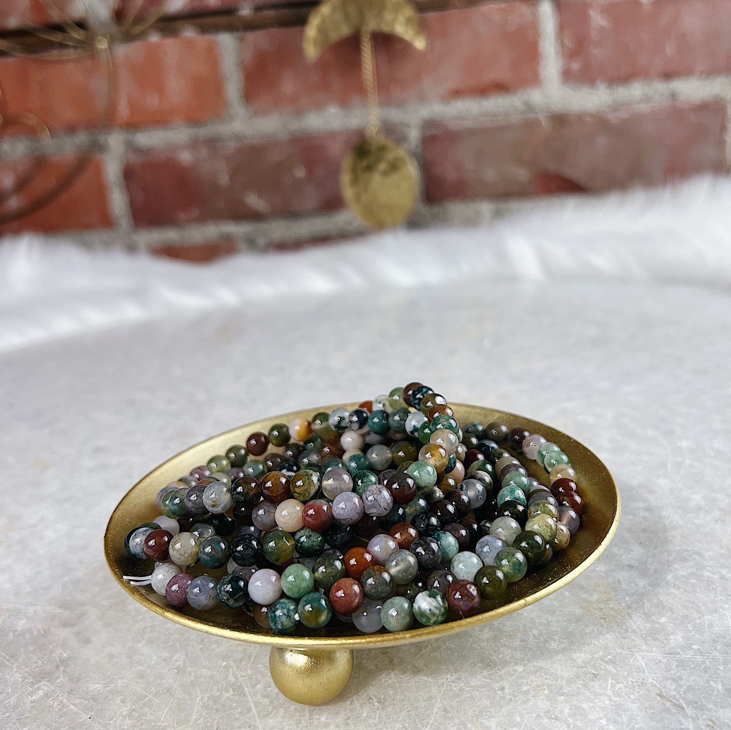 Intuitively Chosen Spirit Jasper Round Stone Bracelet Wild Alabaster