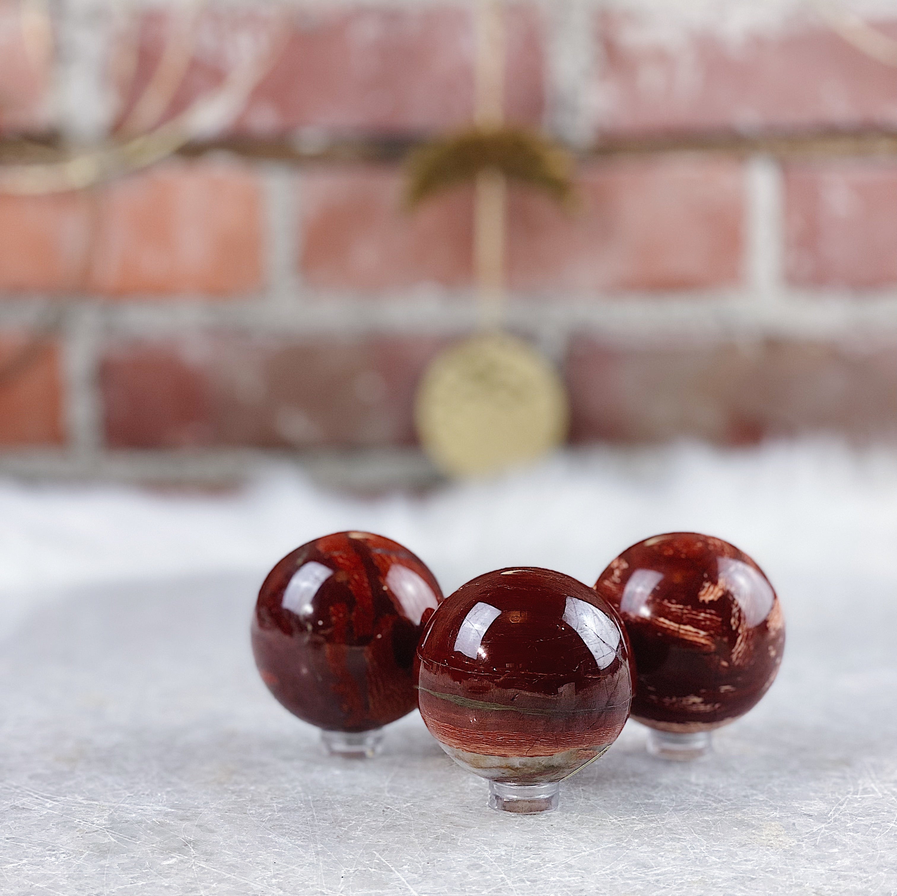 Intuitively Chosen Red Jasper Sphere Wild Alabaster