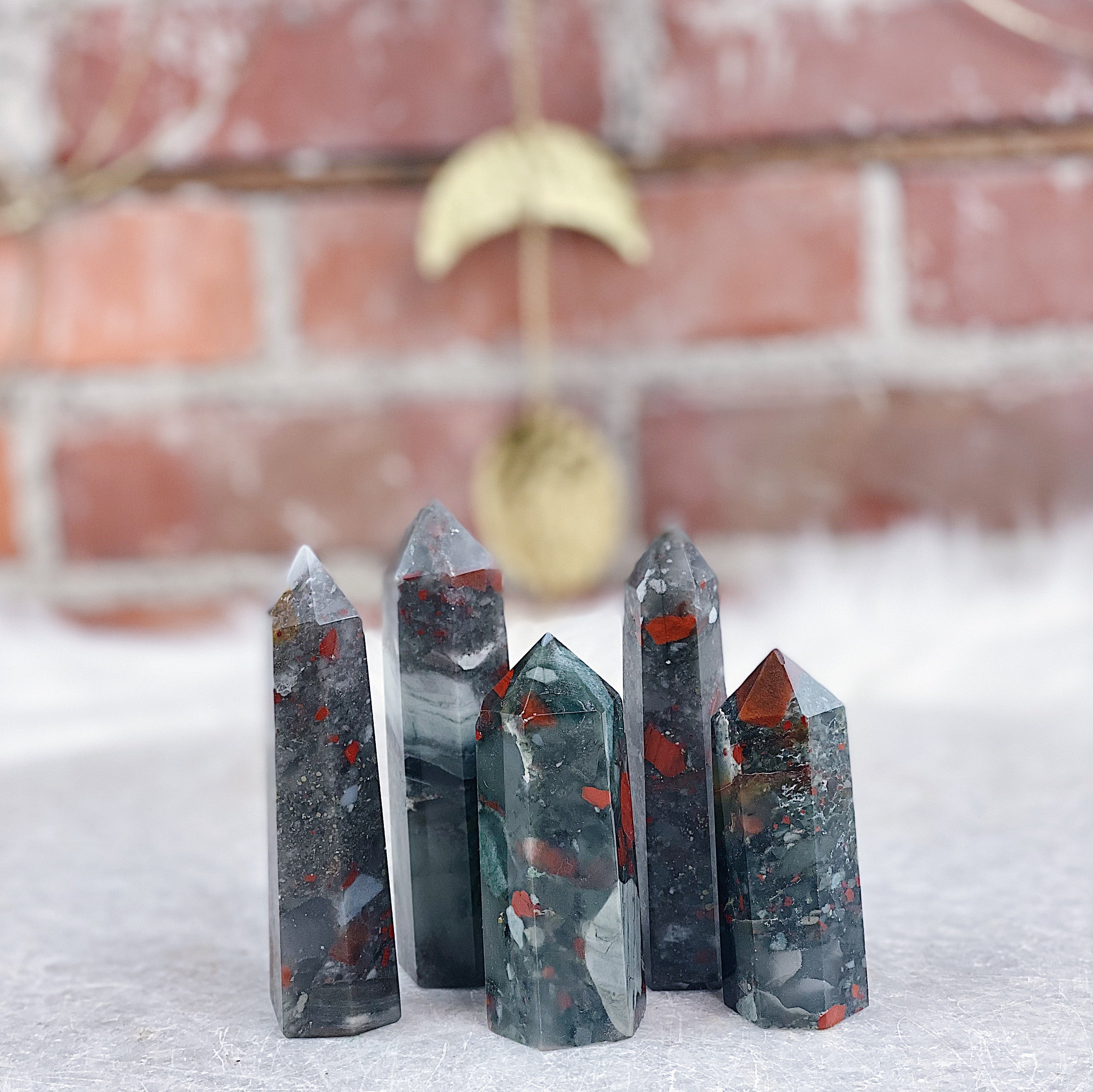 Intuitively Chosen Bloodstone Small Tower Wild Alabaster