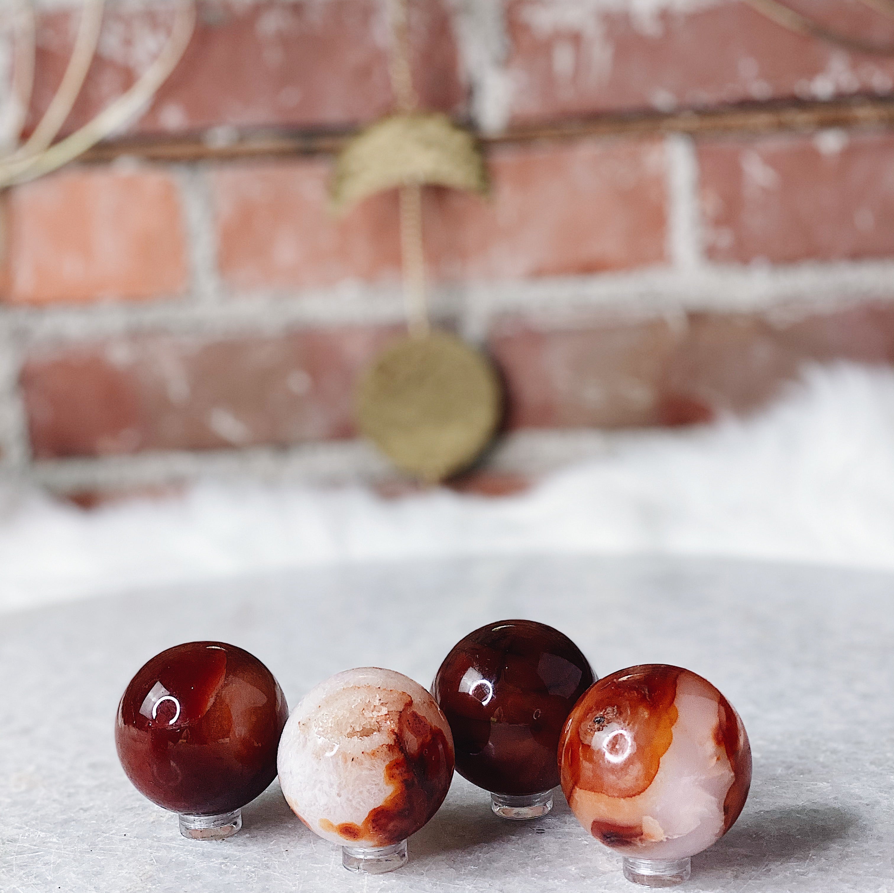 Intuitively Chosen Carnelian Sphere Wild Alabaster
