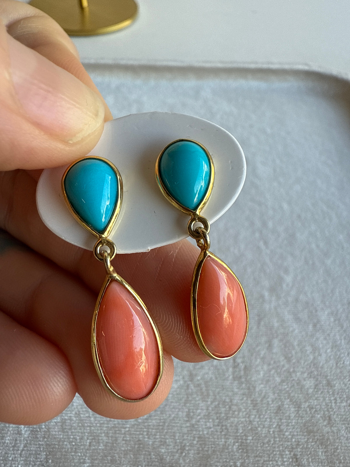 Turquoise + Coral Drops