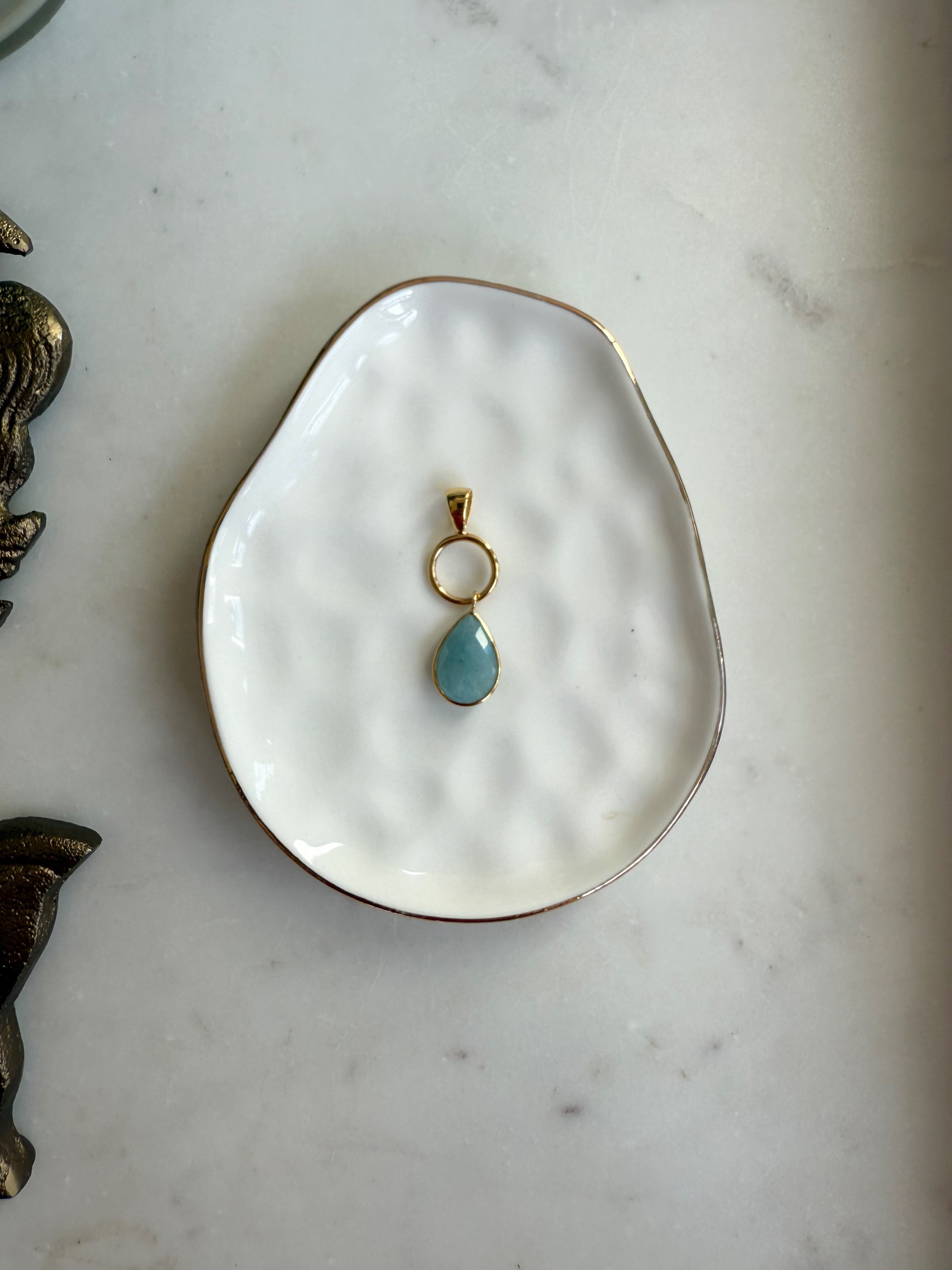 The Mira Drop | Faceted Gemstone Pendant in Gold