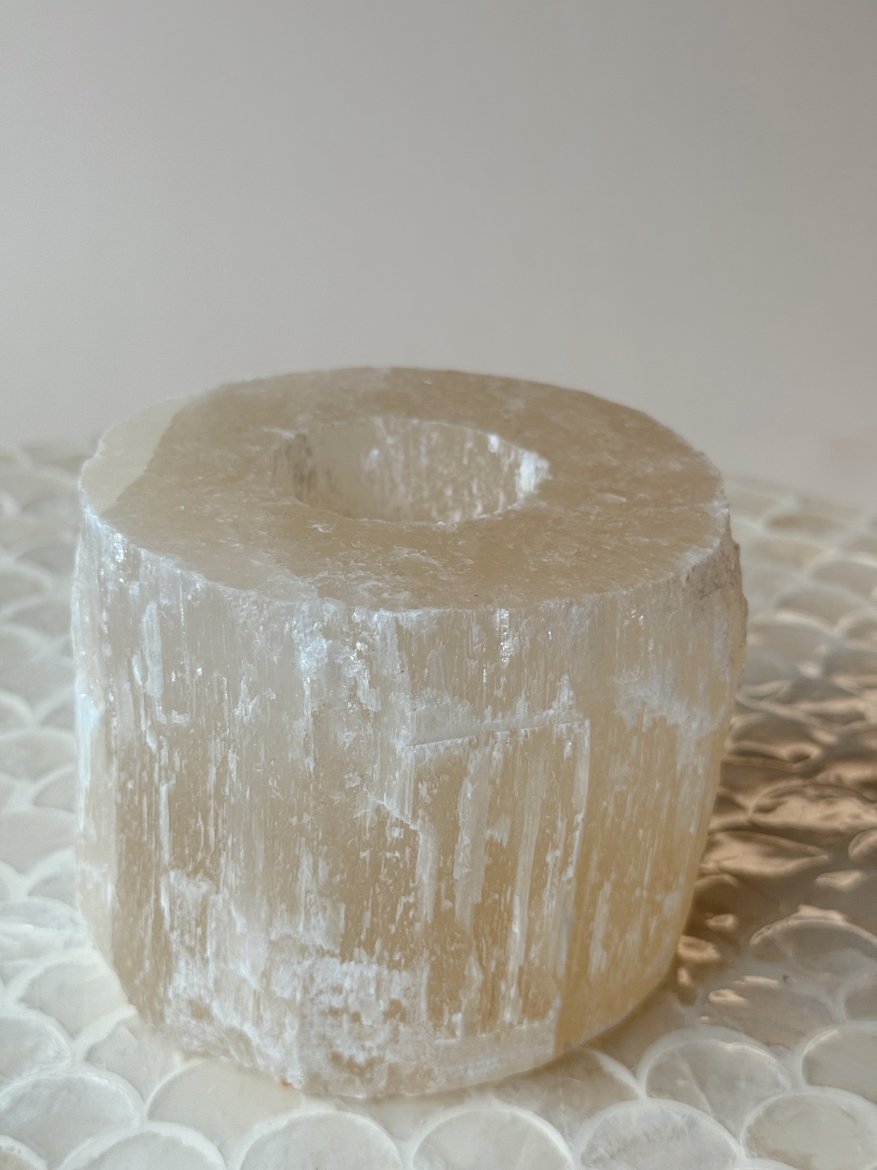 Canary Selenite Votive