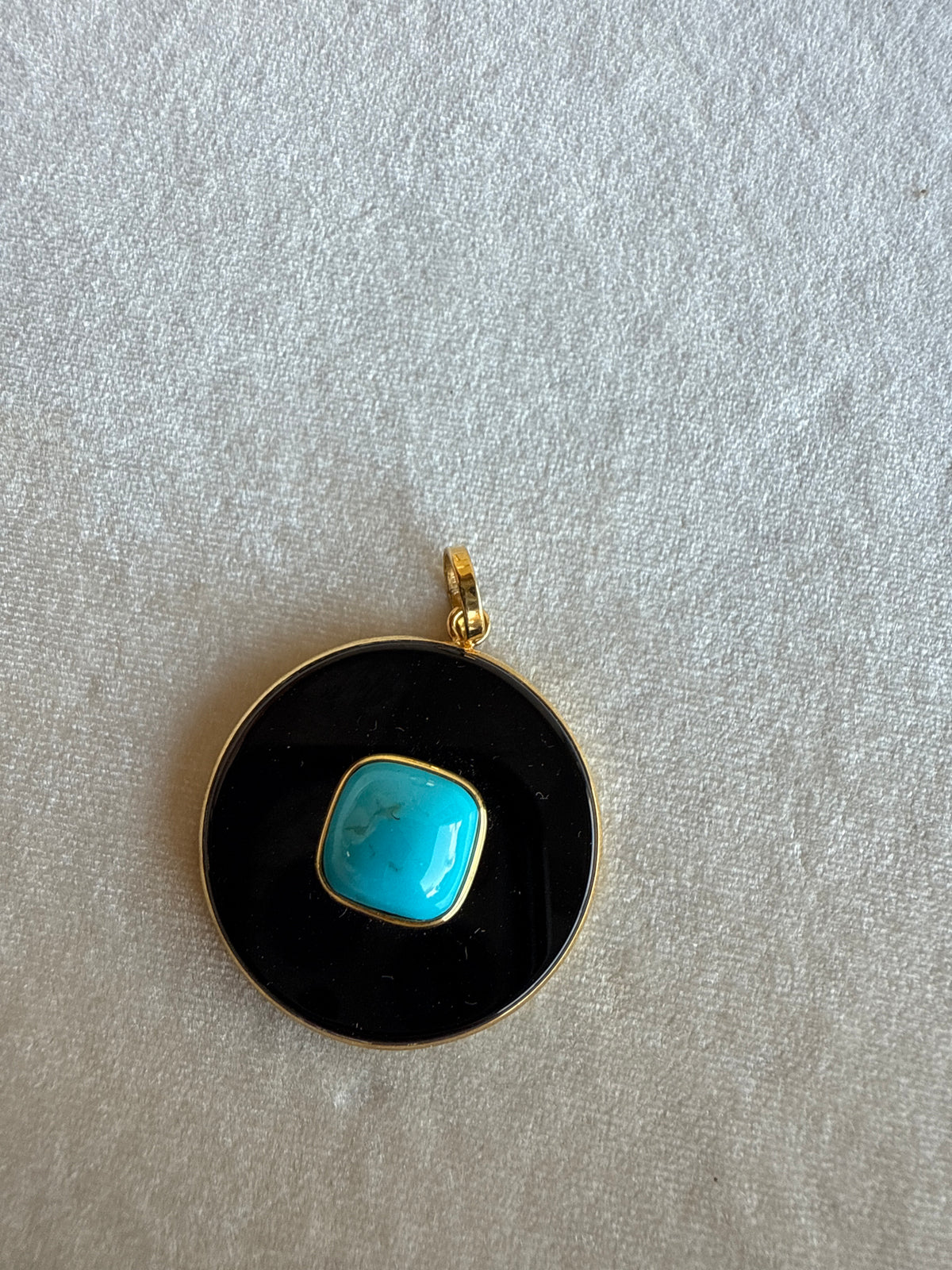 Turquoise and Onyx Pendant c