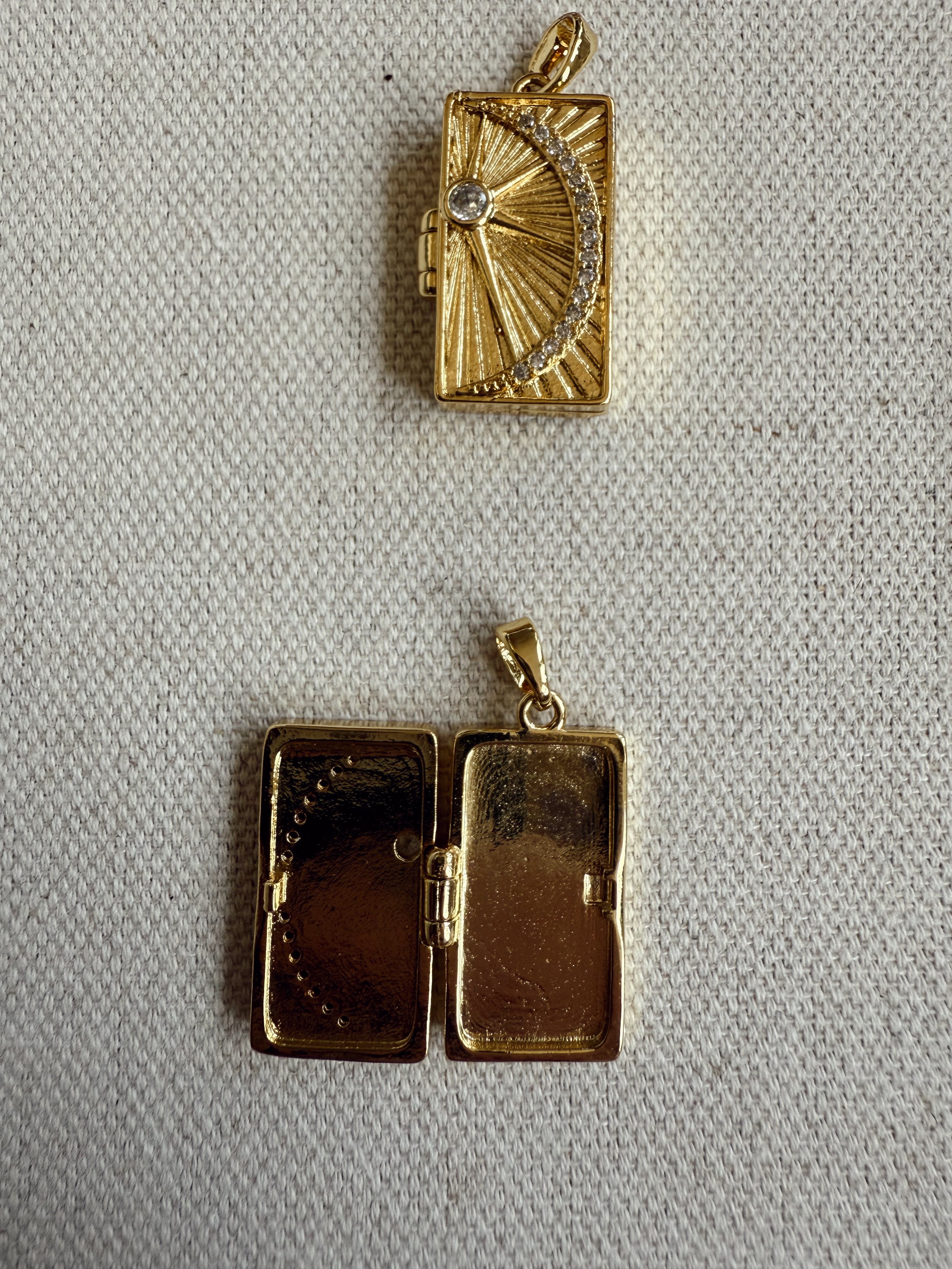 Gold Plated Charm Locket – Sol or Luna